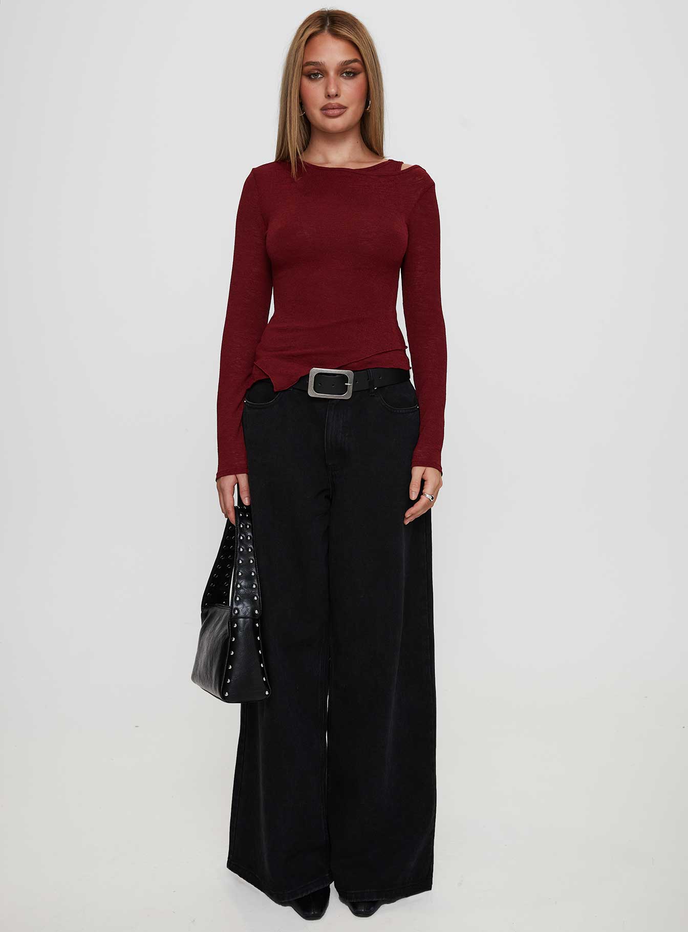 Lefort Long Sleeve Top Burgundy - Image 6