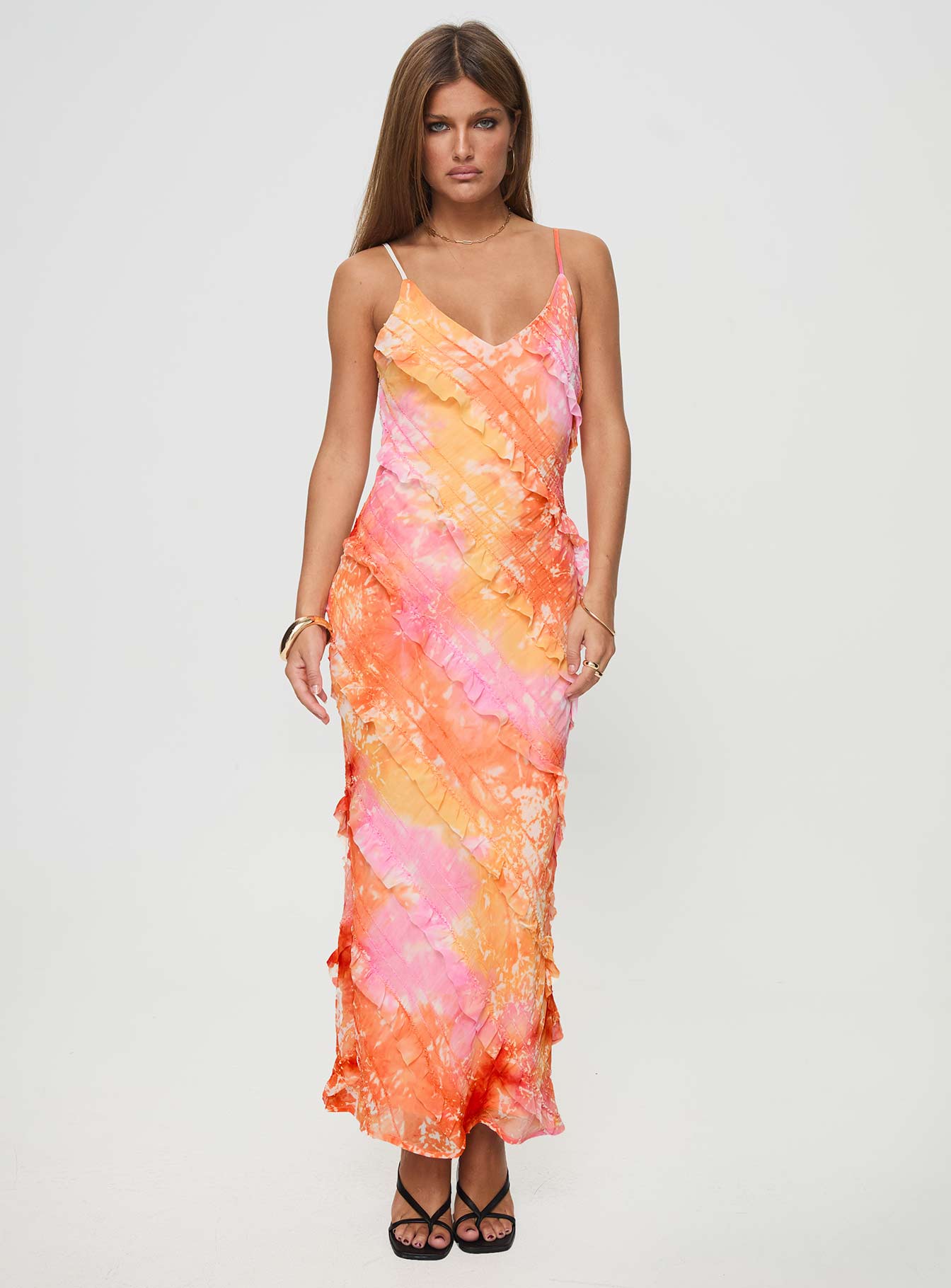 Lars Maxi Dress Orange Multi - Image 7