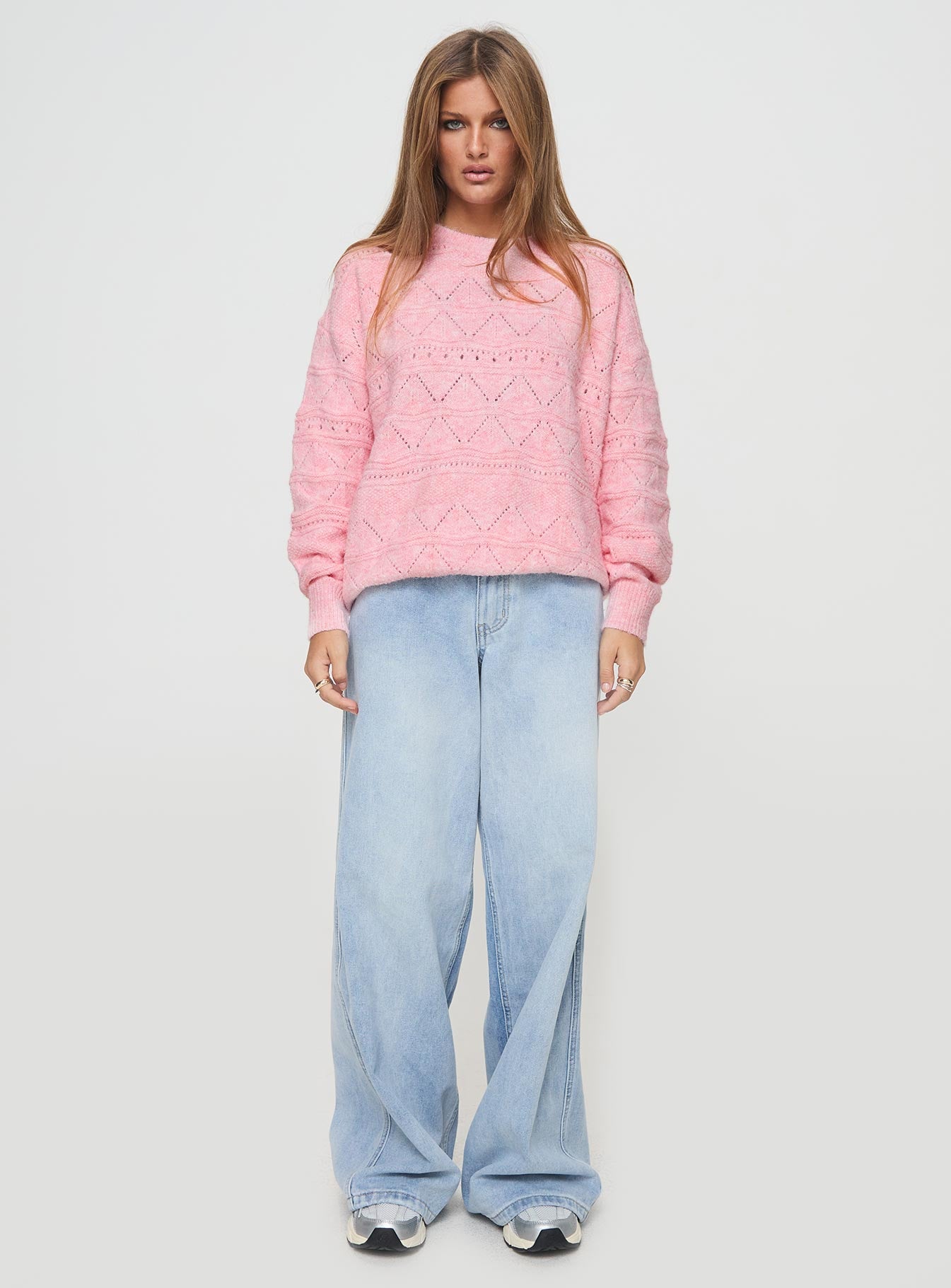 Pierce Pointelle Sweater Blush - Image 6