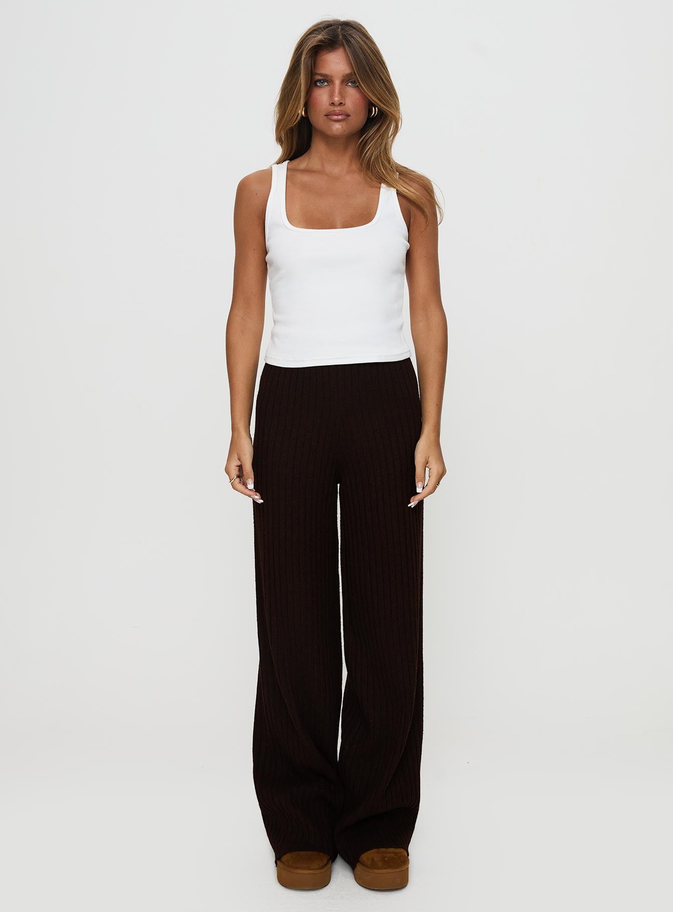 Montana Knit Pants Chocolate Brown - Image 7