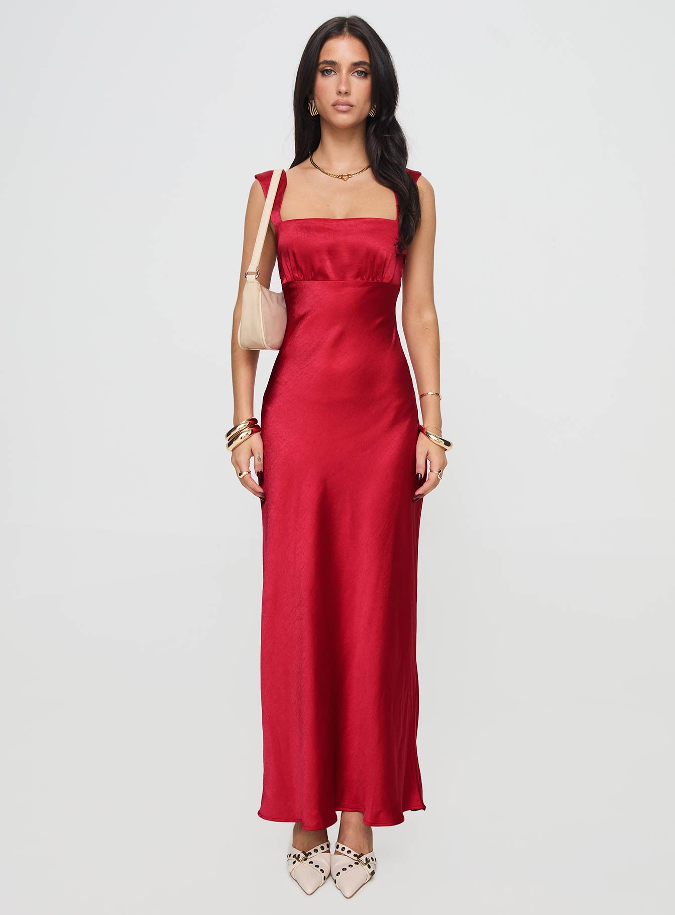 Radioactive Bias Cut Maxi Dress Red - Image 8