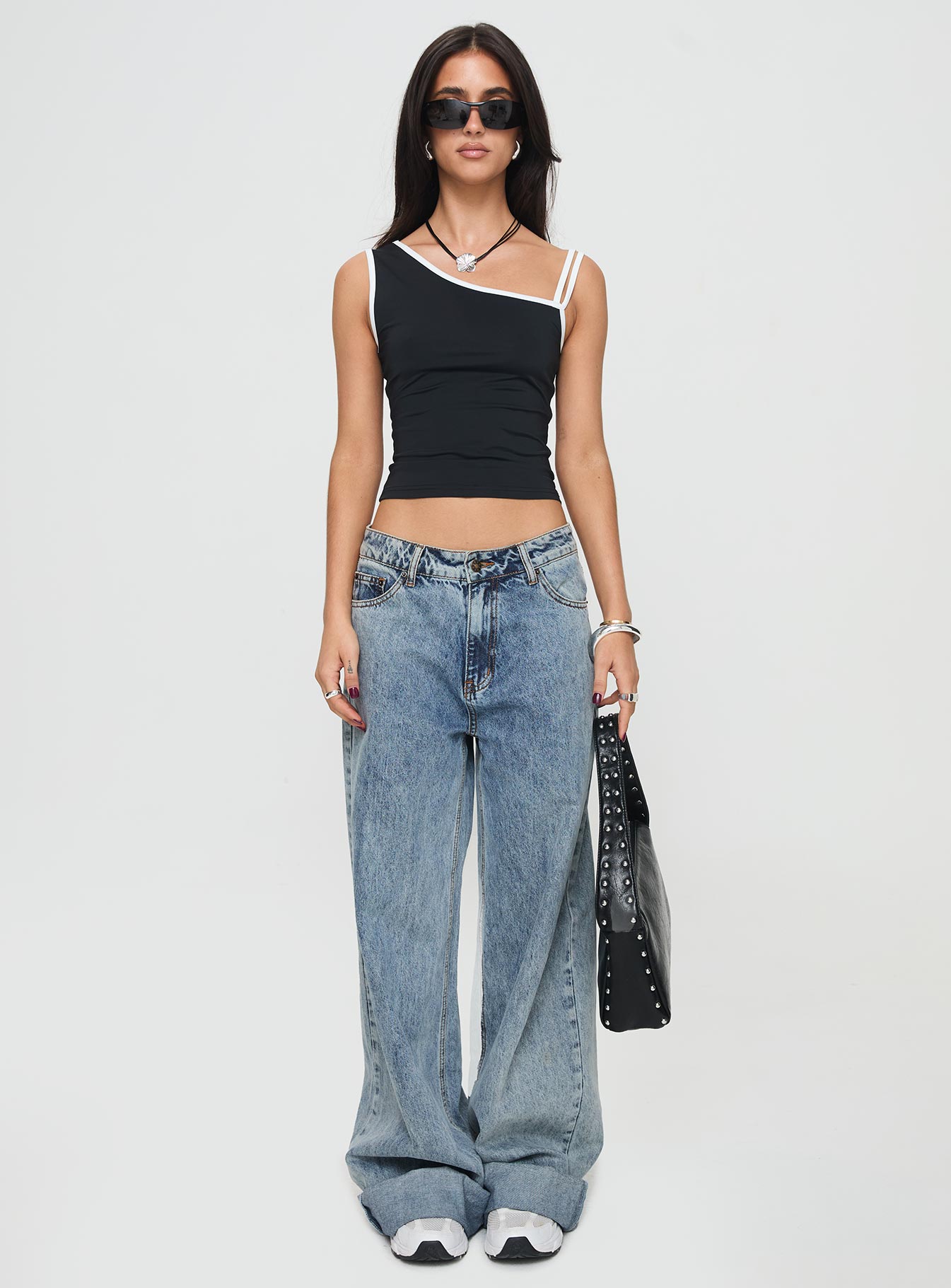 Detalier One Shoulder Top Black - Image 7