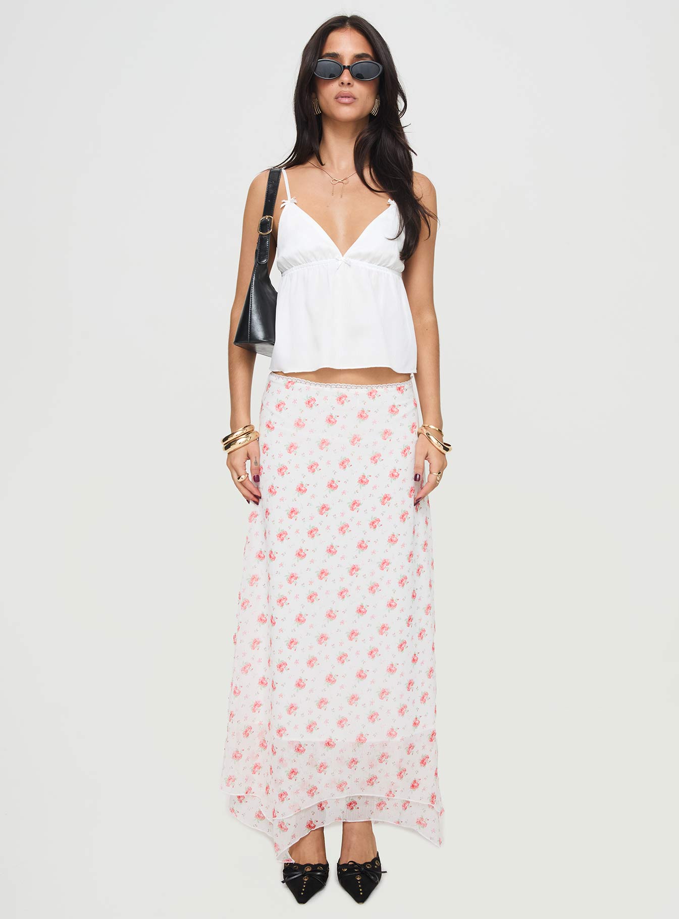 Dancing In A Field Maxi Skirt Pink Floral - Image 7