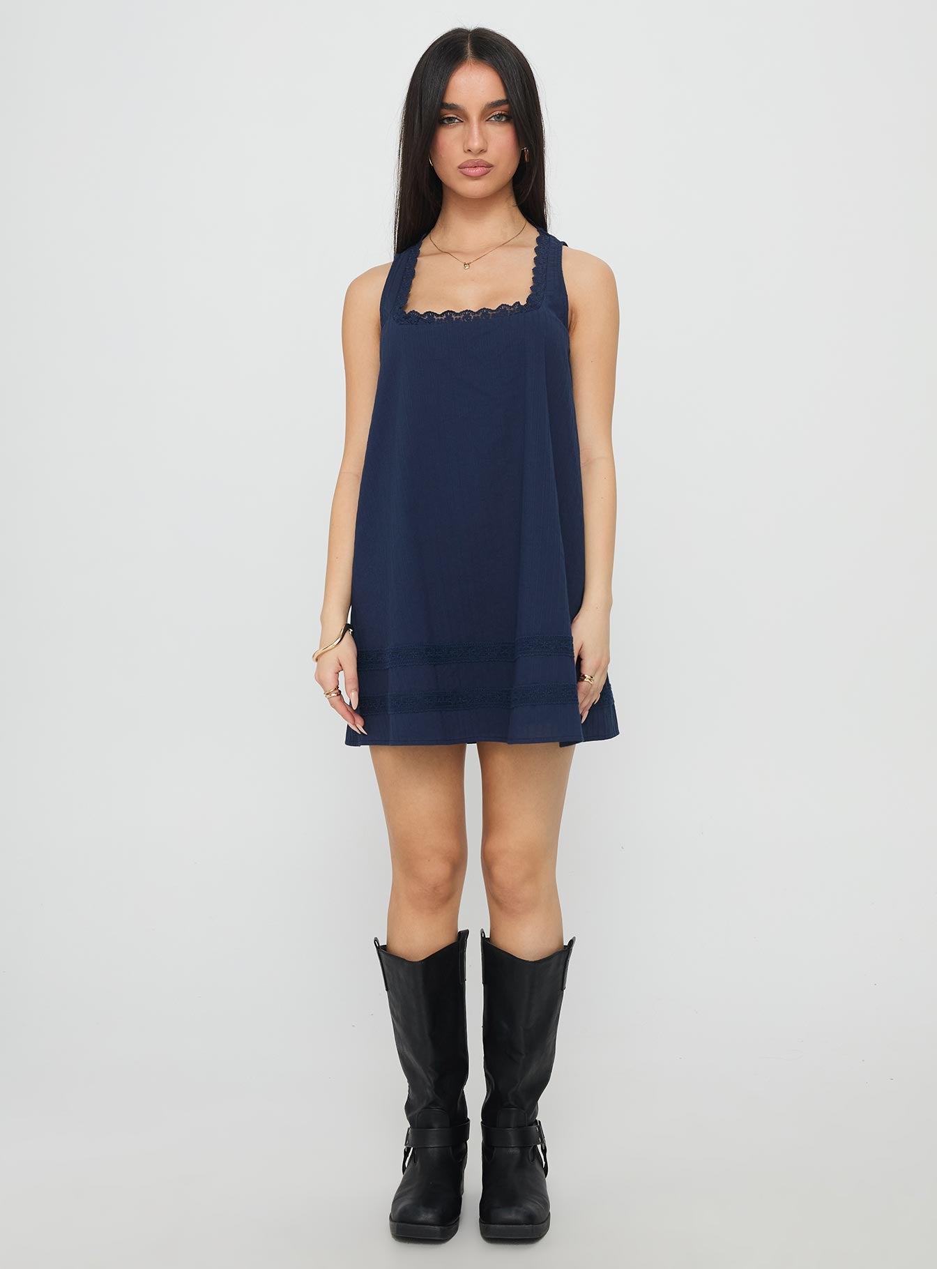 Alanah Mini Dress Navy - Image 7