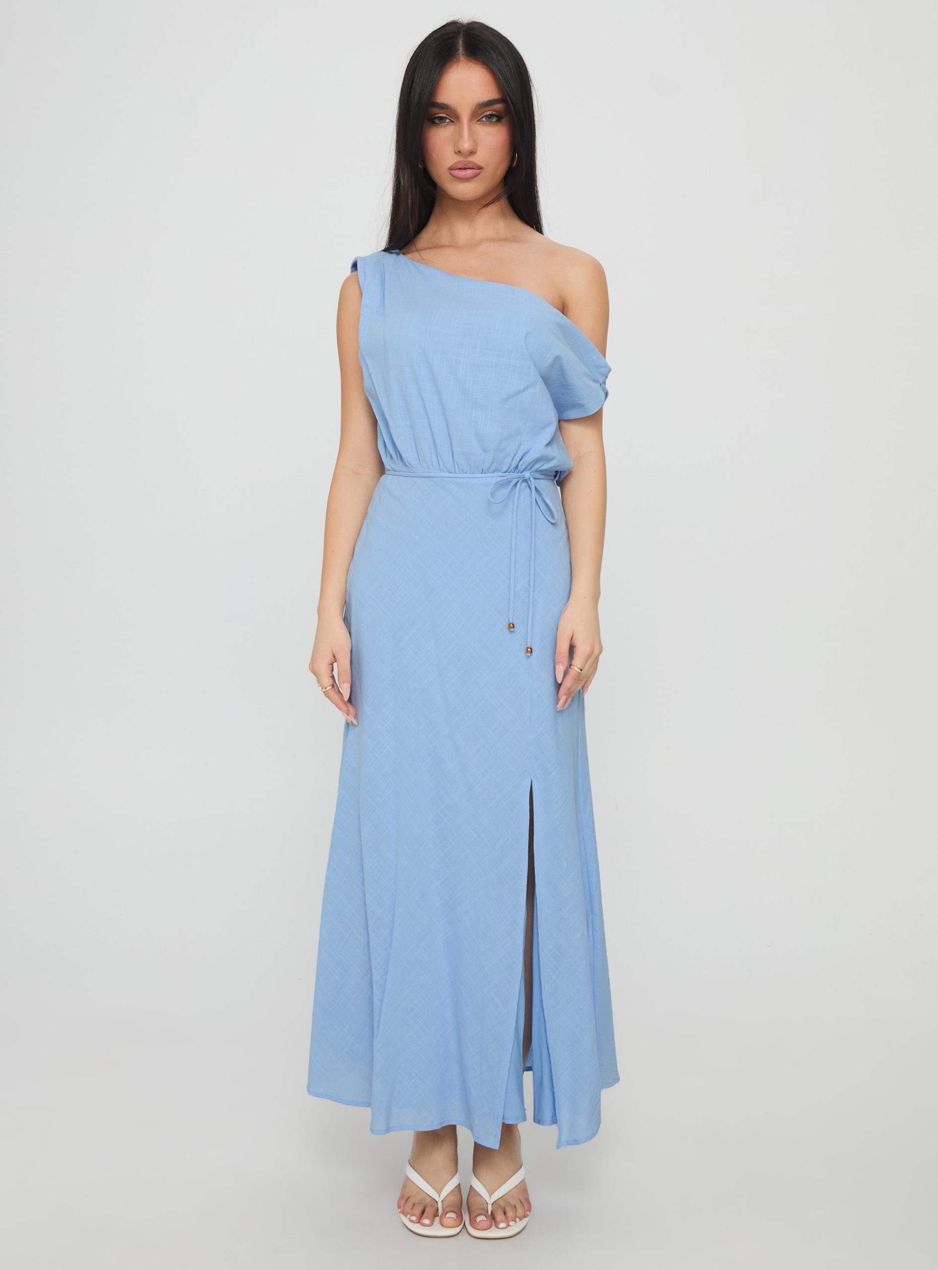 Frangelica Off The Shoulder Maxi Dress Light Blue - Image 6