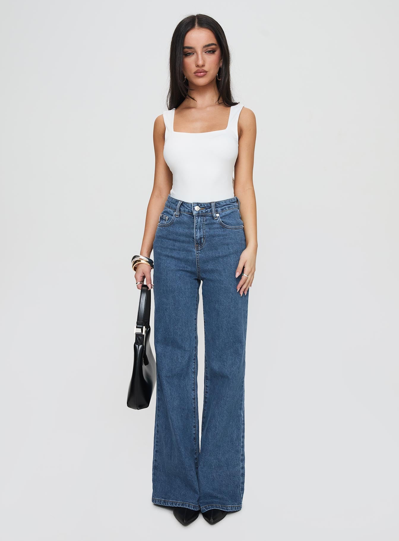 Lucille High Rise Flared Jeans Mid Wash - Image 7