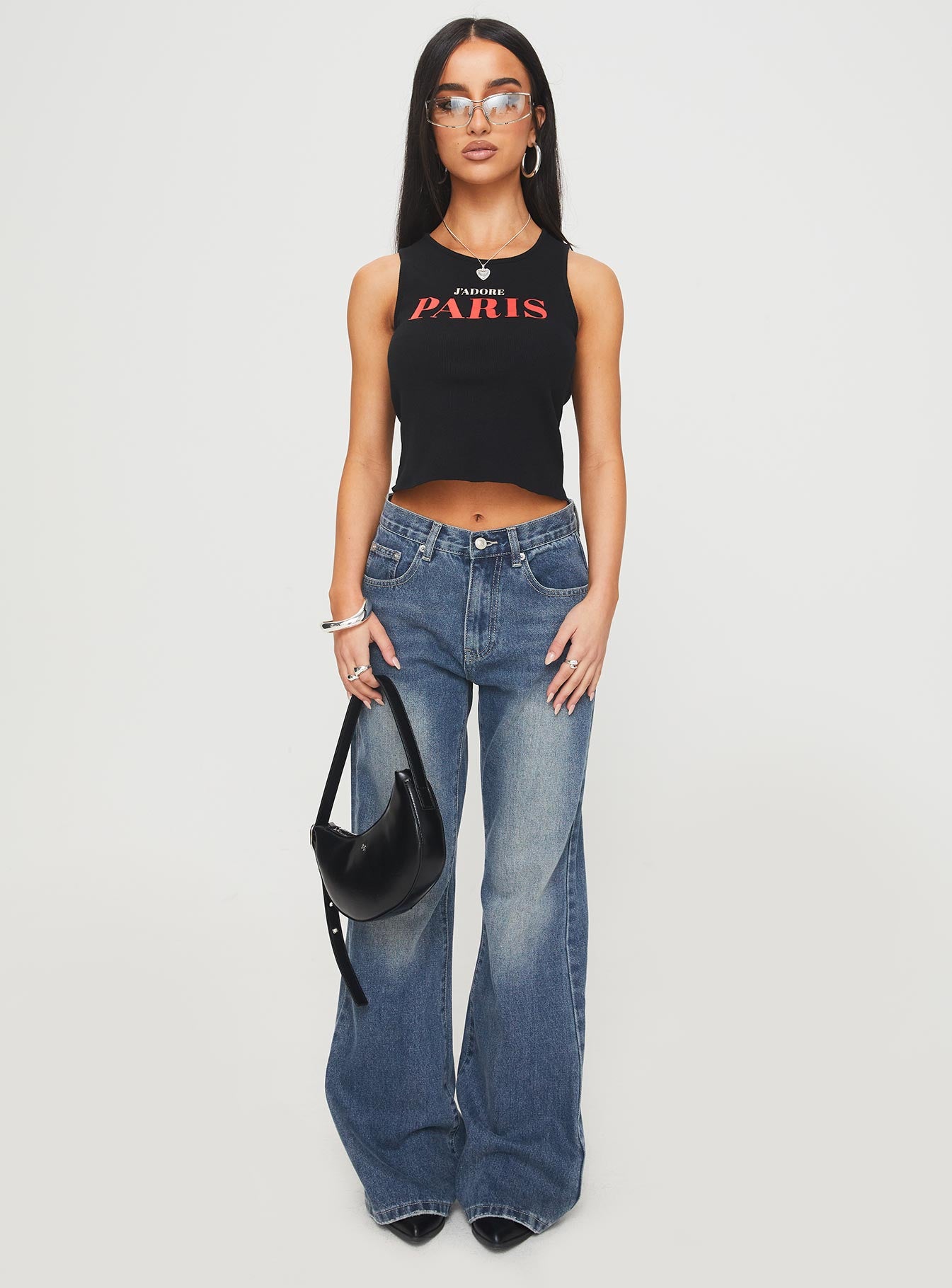 Hanlen Mid Rise Wide Leg Jean Blue - Image 7
