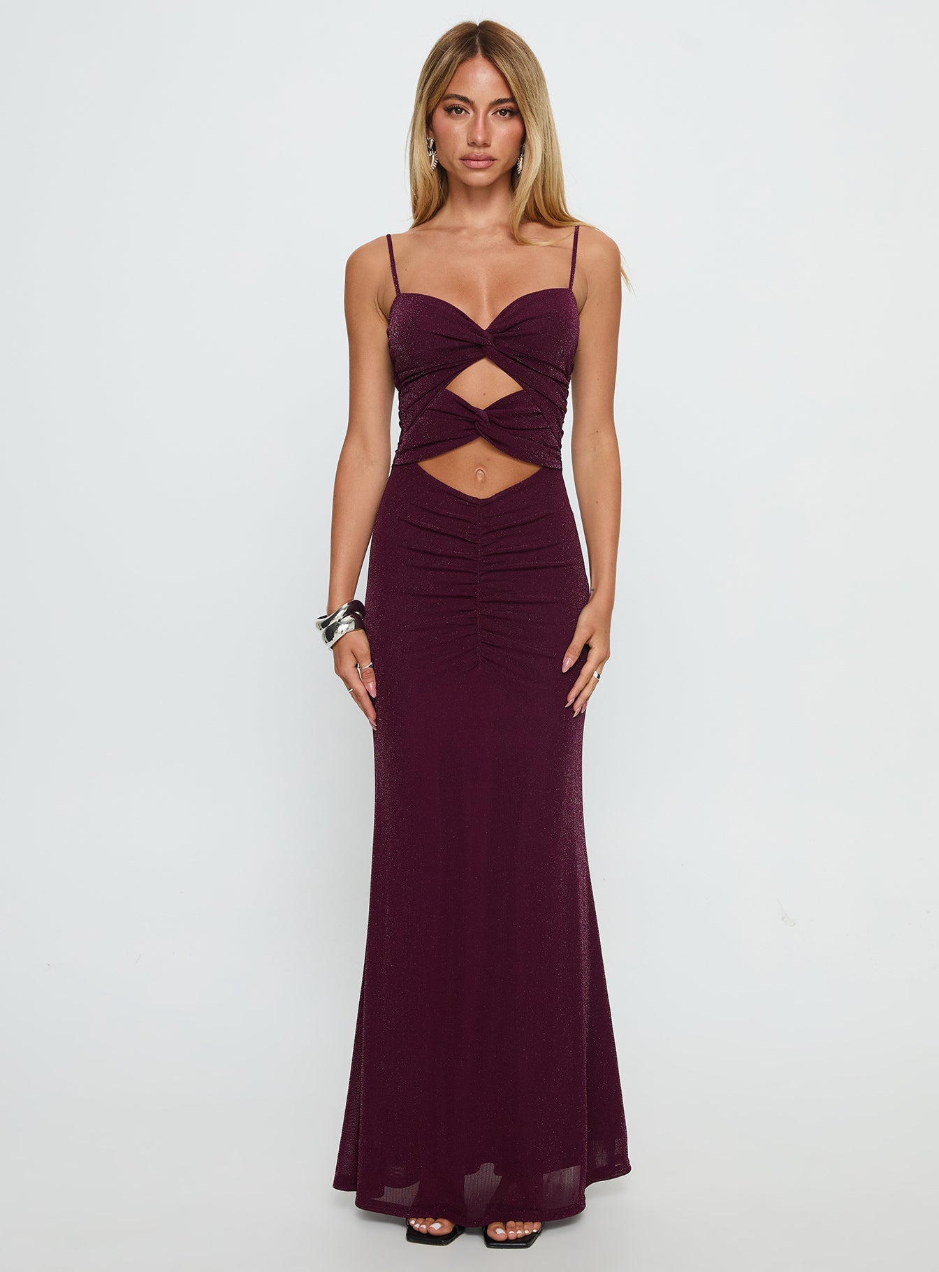 Amilya Cut Out Maxi Dress Plum - Image 7