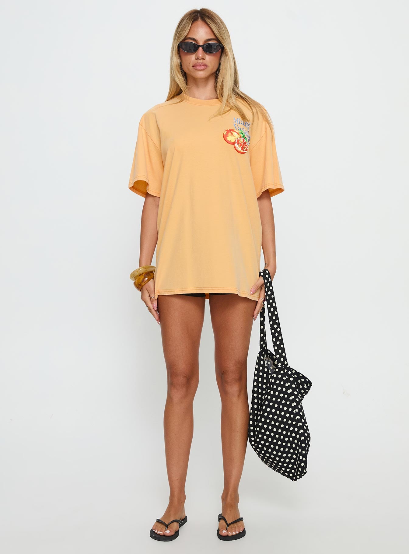 Miami Vacation Club Oversized Graphic Top Orange - Image 7