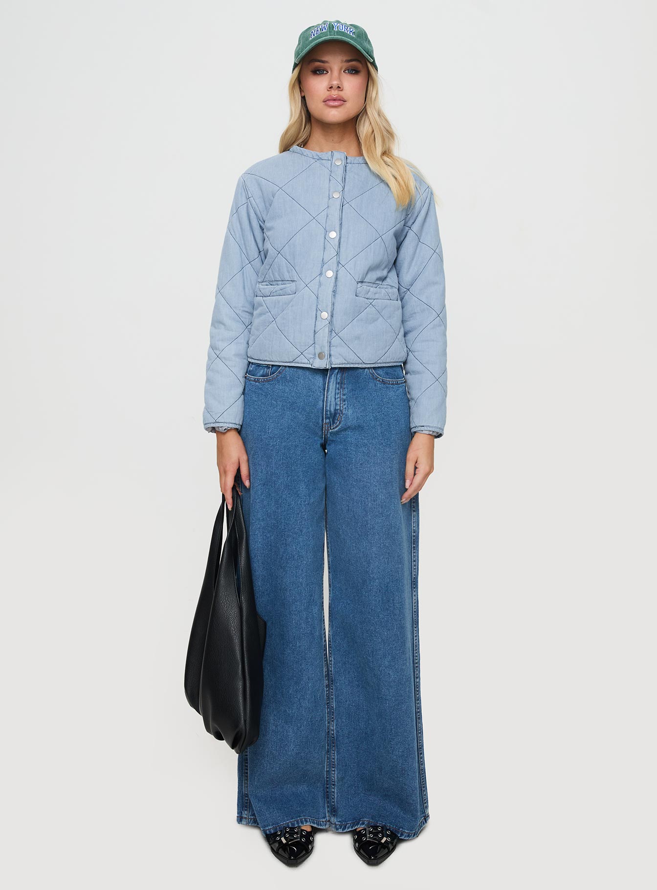 Premonitions Quilted Jacket Blue - Image 6