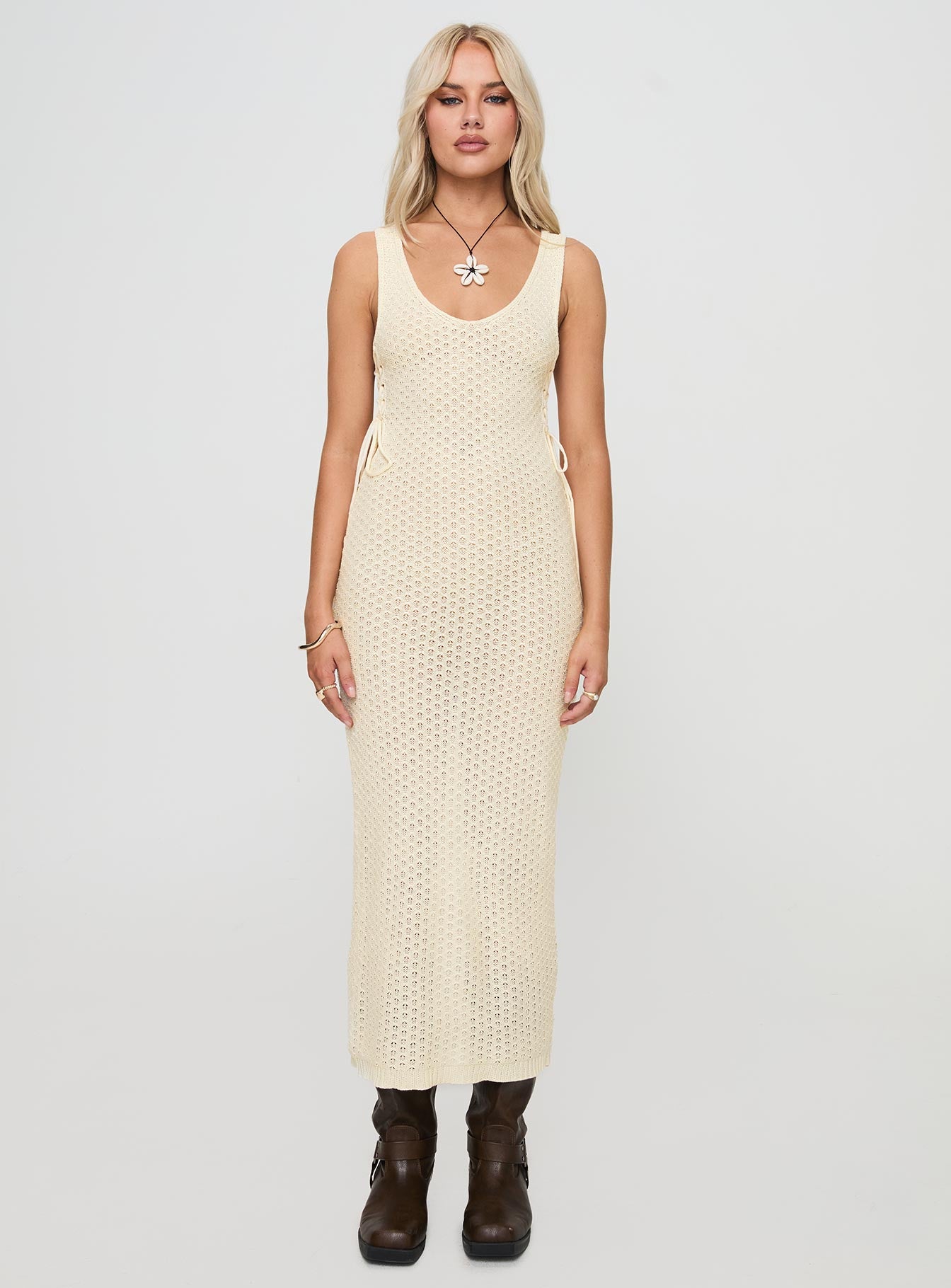 Cosmoth Maxi Dress Cream - Image 7