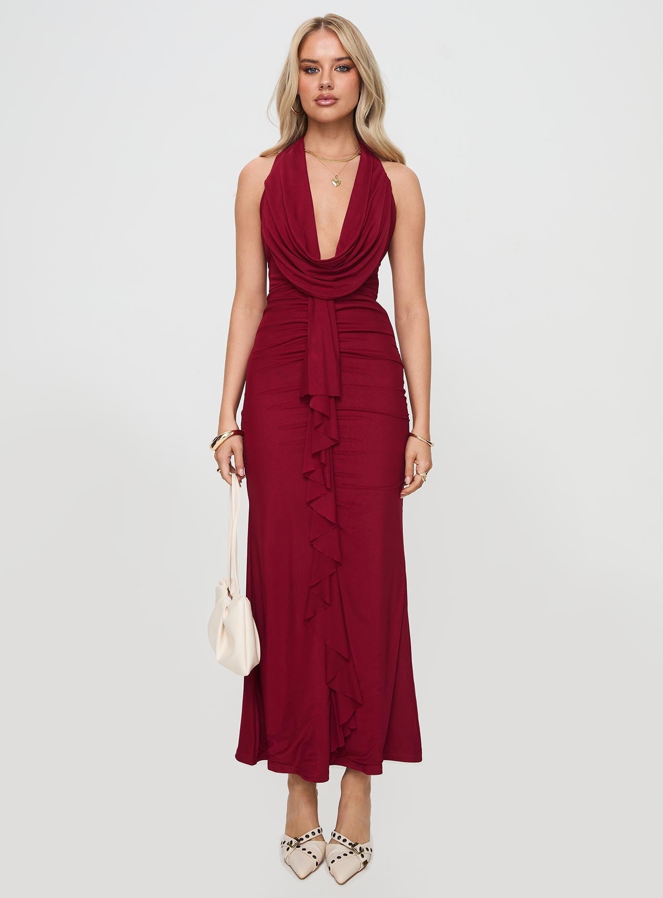 Corzetti Maxi Dress Burgundy - Image 7