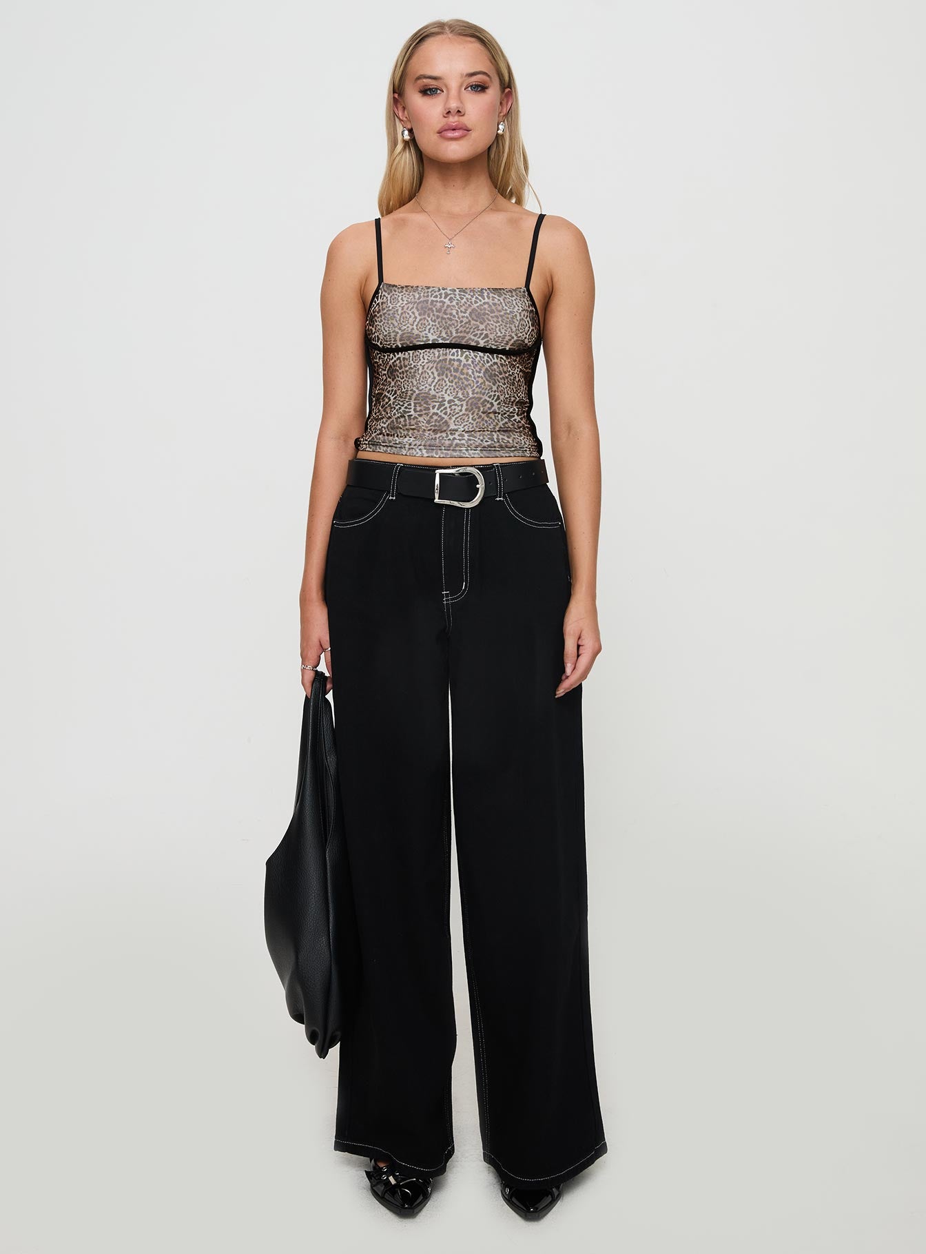 Naylor Wide Leg Jeans Mid Black - Image 7