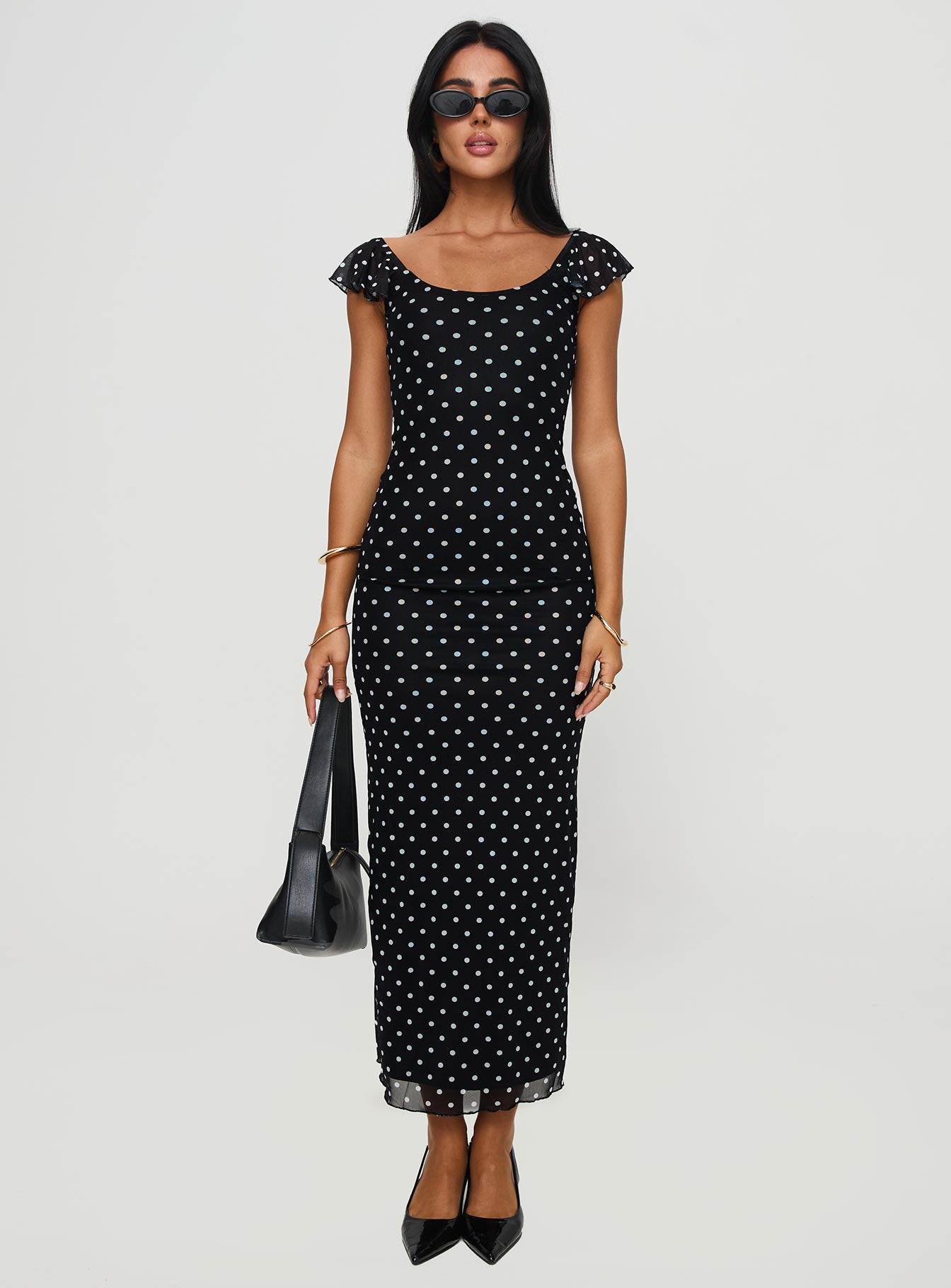 Sandberg Maxi Dress Black Polka Dot - Image 7