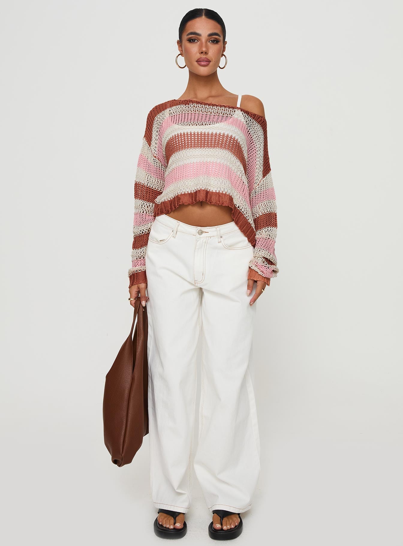 Perren Sweater Pink / Brown Stripe - Image 7