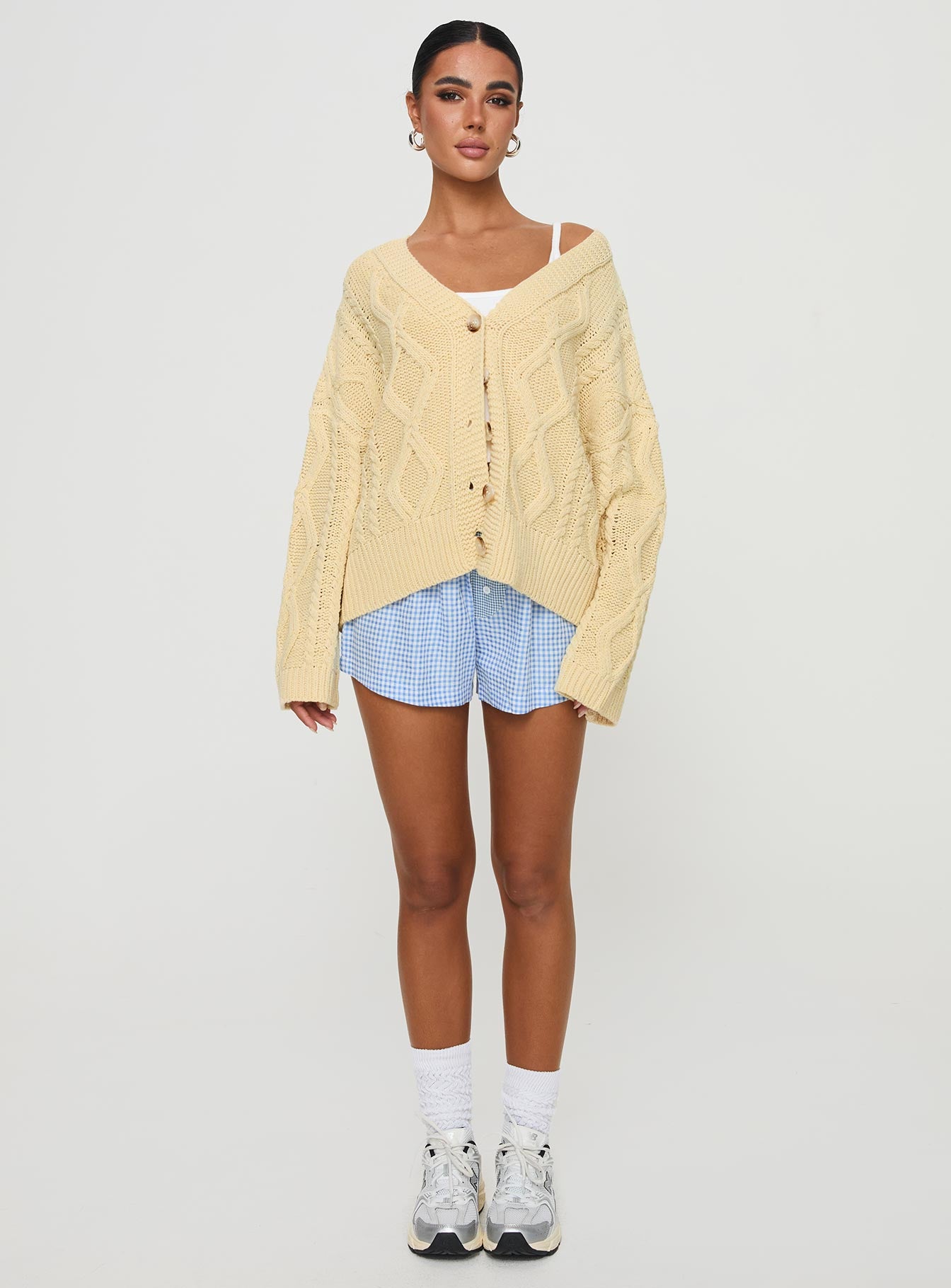 Daxtan Cable Cardigan Lemon - Image 6