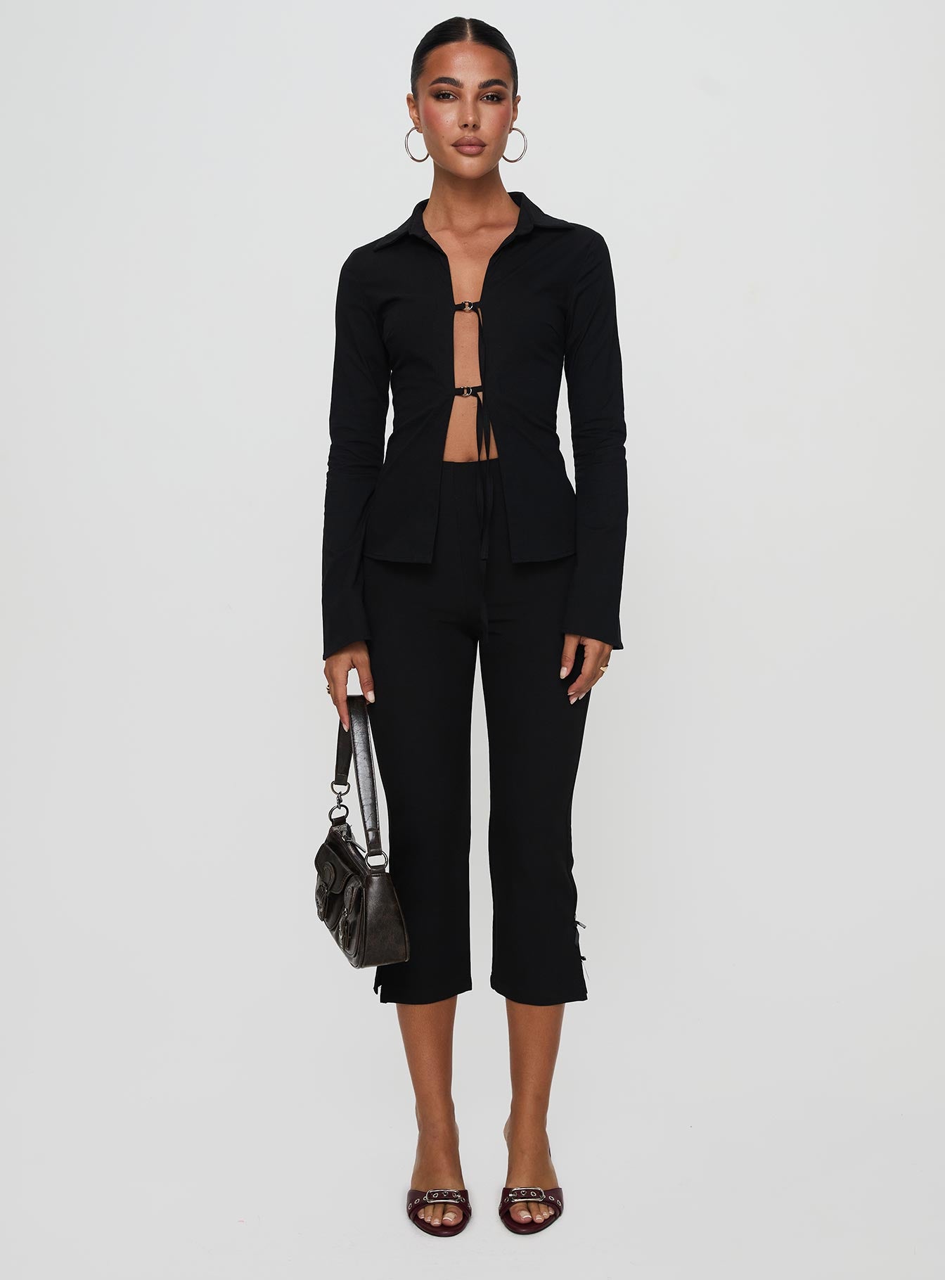 Nataline Long Sleeve Top Black - Image 7