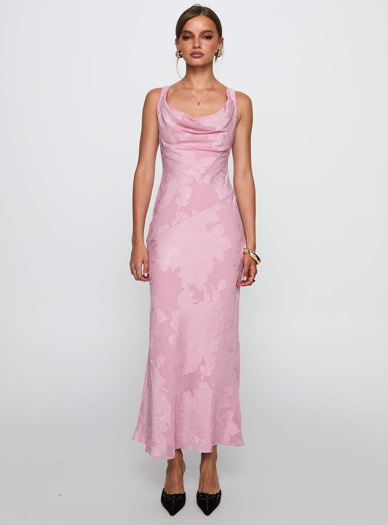 Brietta Cowl Maxi Dress Pink - Image 6