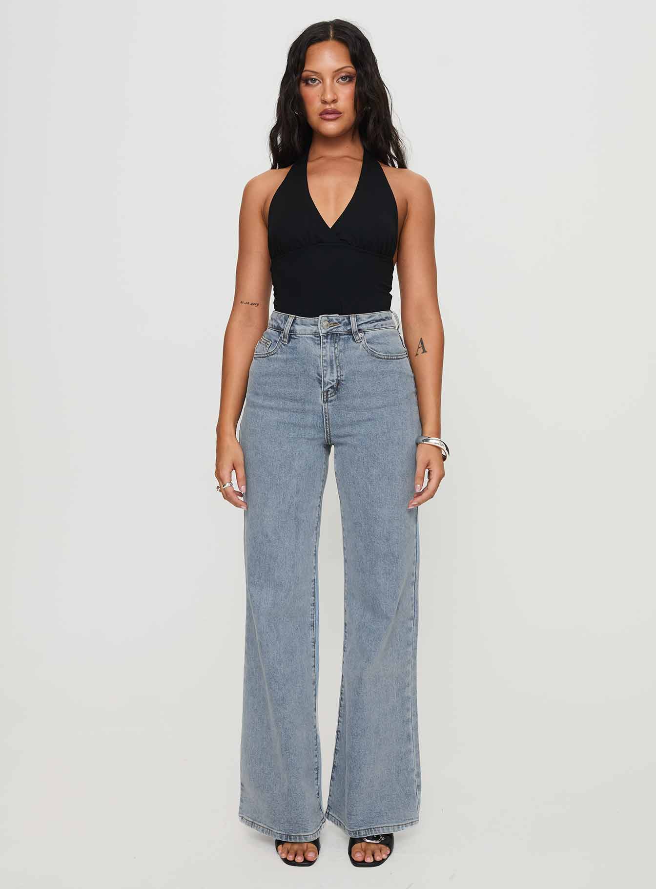 Thearlie High Rise Flared Jeans Light Wash - Image 7