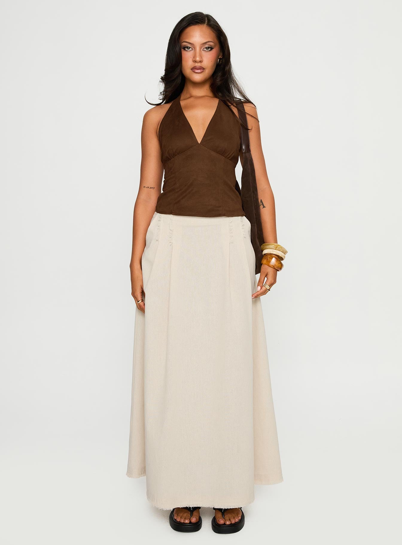Bohemian Spirit Maxi Skirt Beige - Image 7