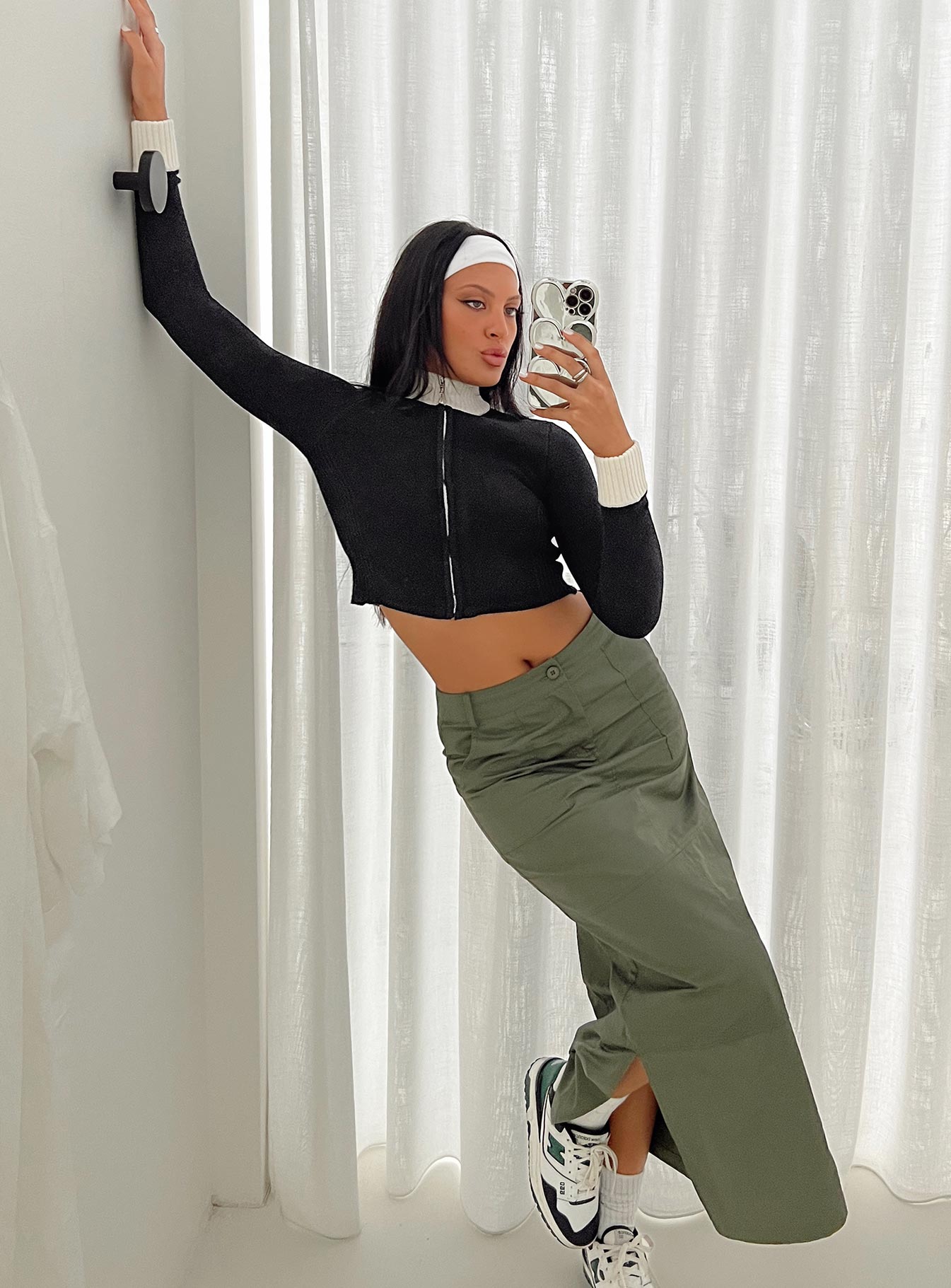 Meggie Polo Knit Sweater Black - Image 7