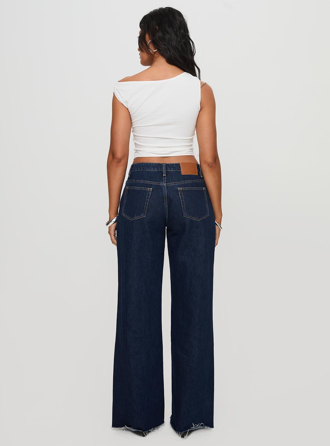 Darla Low Rise Straight Leg Jean Dark Blue Wash - Image 5