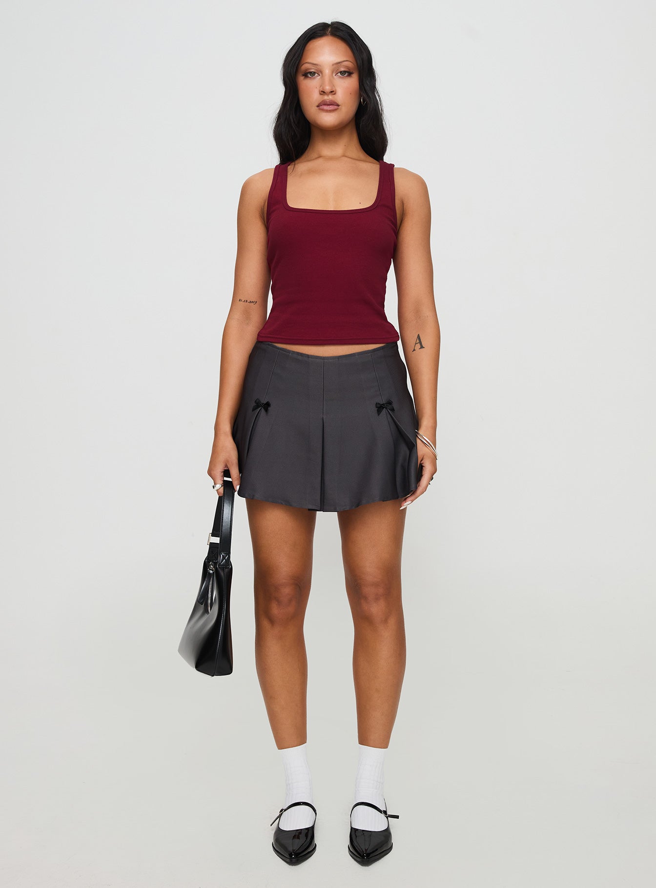 Baseline Square Neck Rib Tank Top Red - Image 7