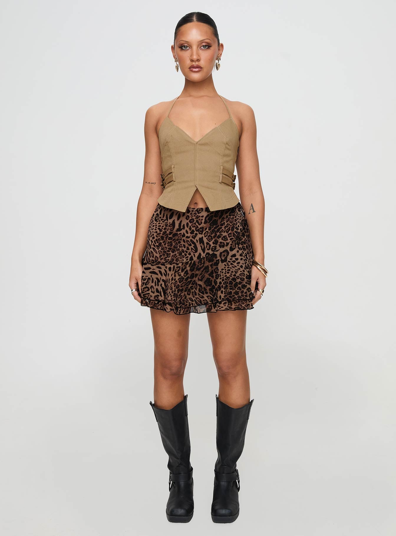 Luned Mini Skirt Leopard - Image 7
