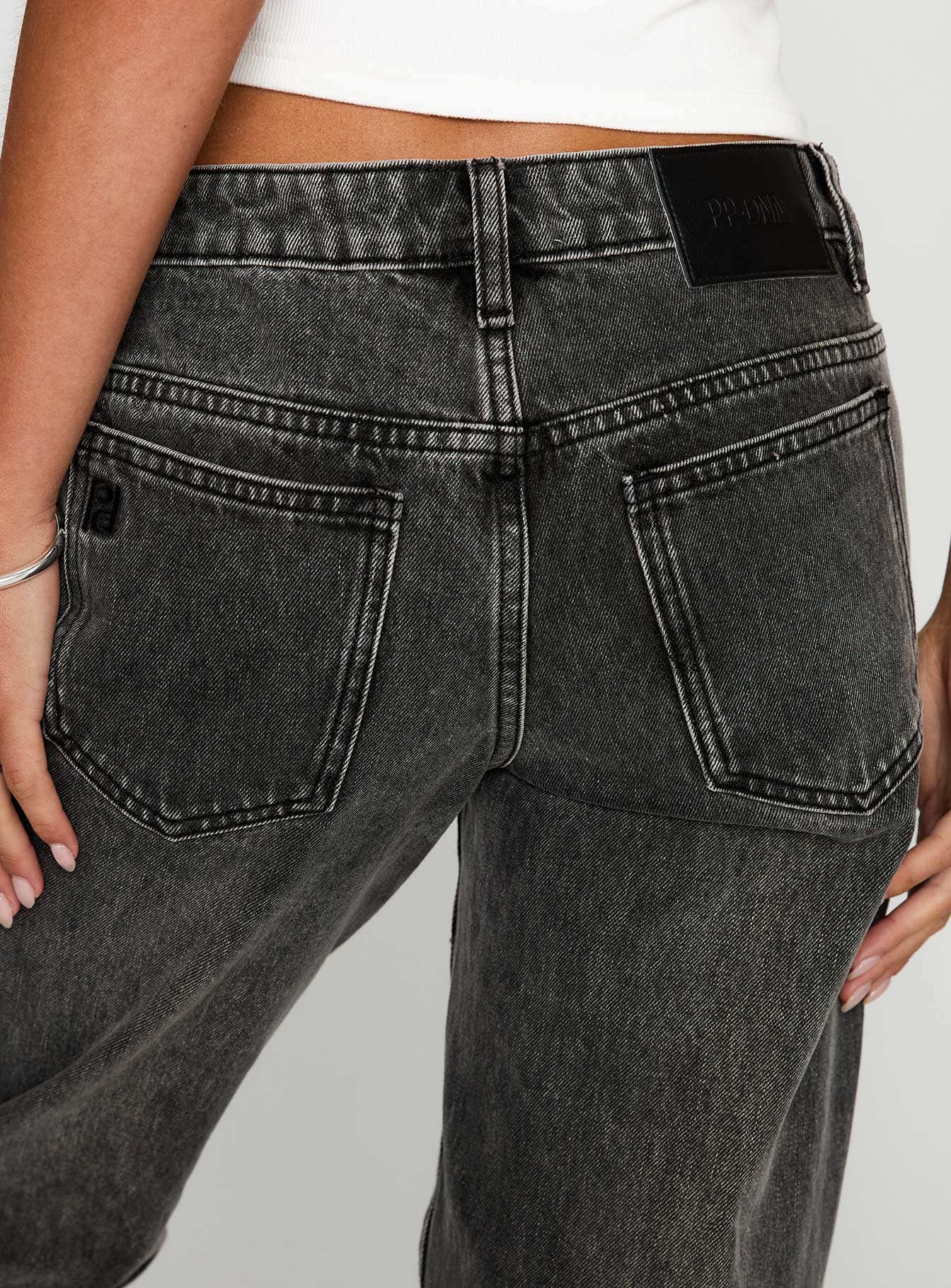 Better Half Low Rise Straight Leg Jeans Charcoal - Image 7