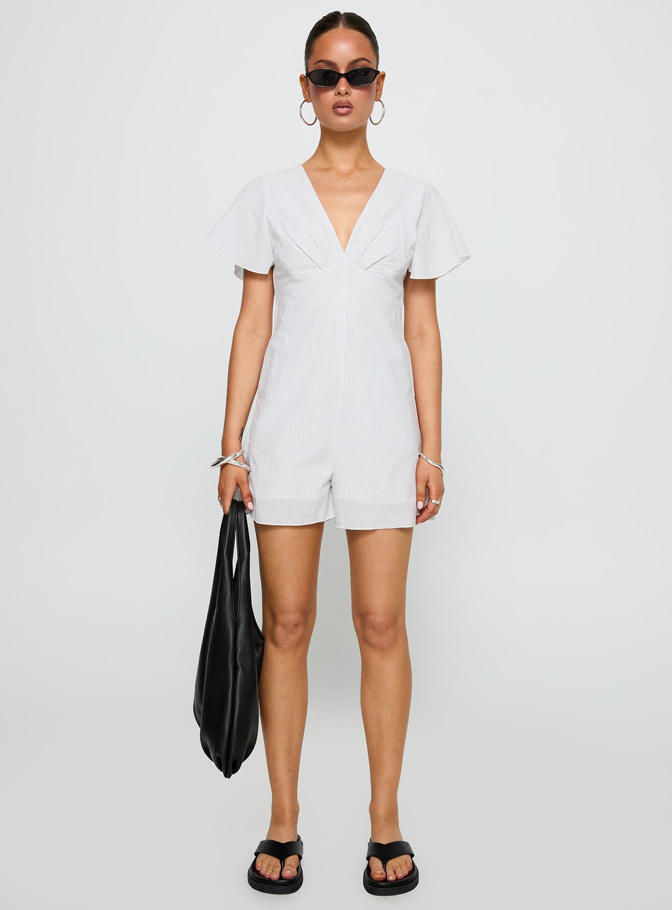 Full Of Strangers Playsuit White Stripe - Image 7