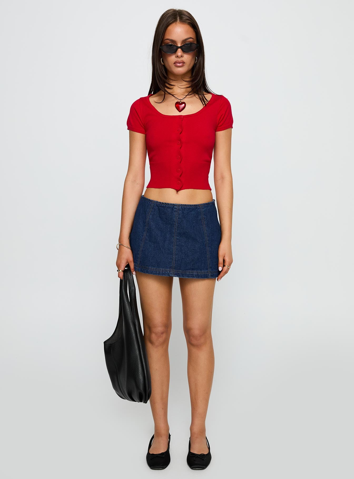 Pretty Sweet Button Up Top Red - Image 7