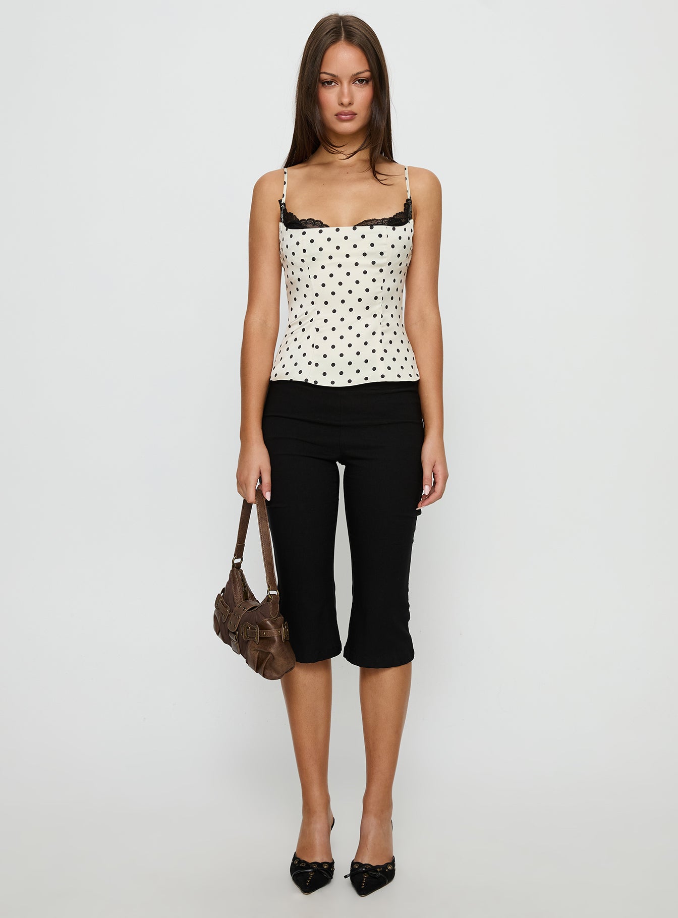 Renaissance Corset Lace Top White Polka - Image 7