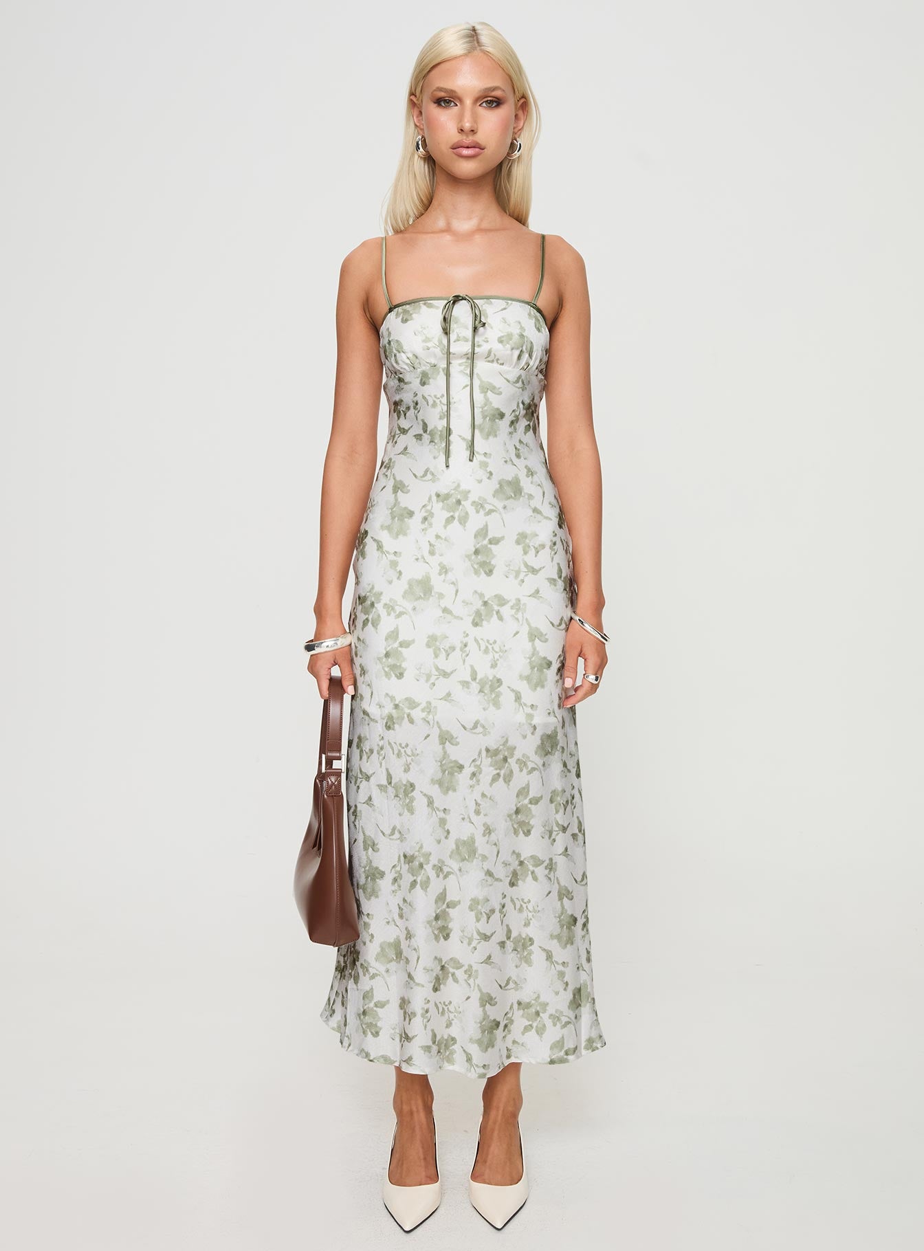 Vasiliki Maxi Dress White / Green Floral - Image 7