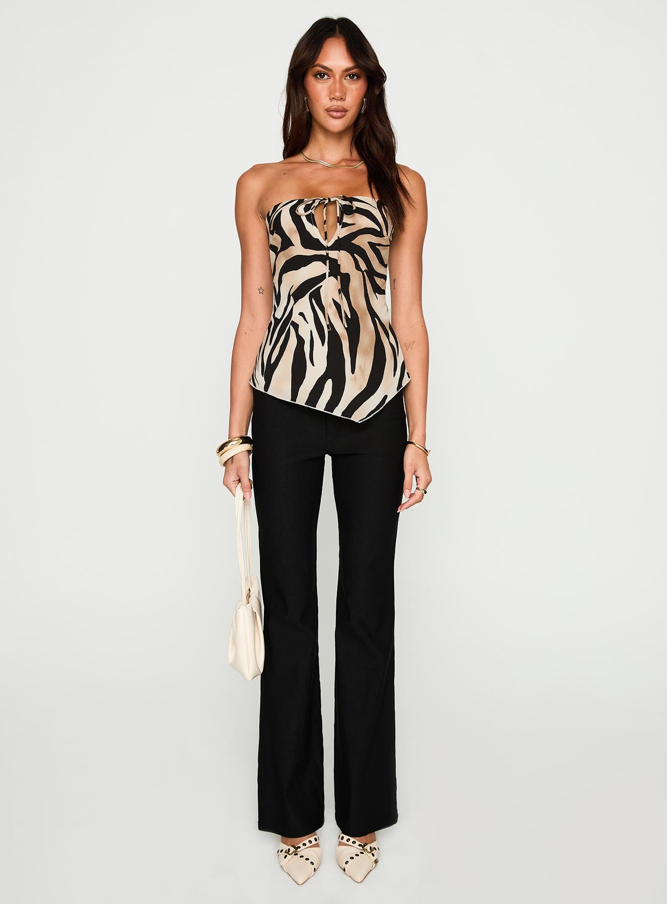 I Wonder Strapless Cut Out Top Tiger - Image 7