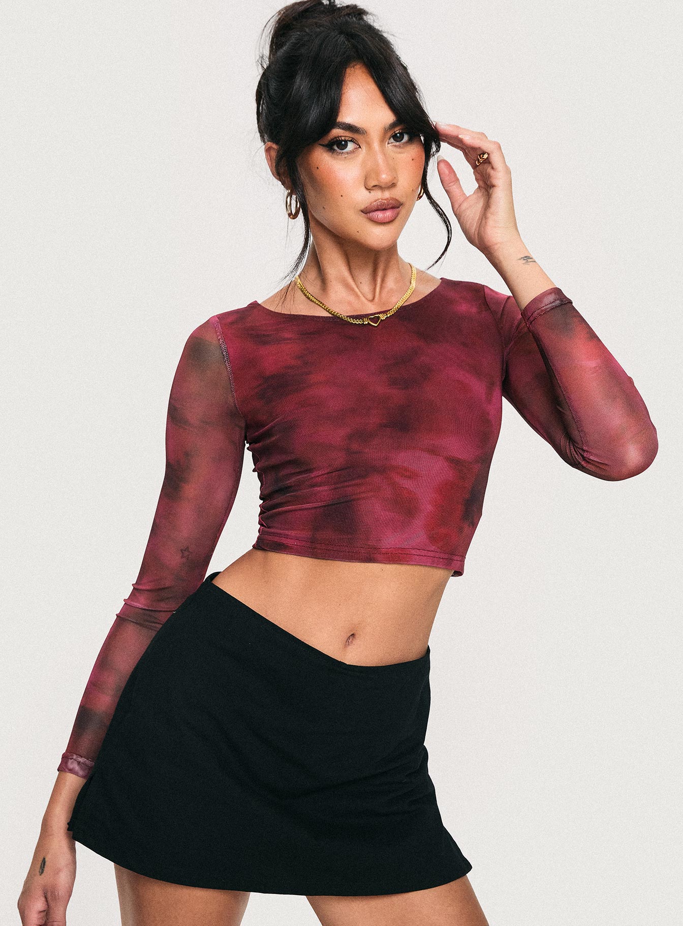 Stilla Long Sleeve Top Red - Image 7