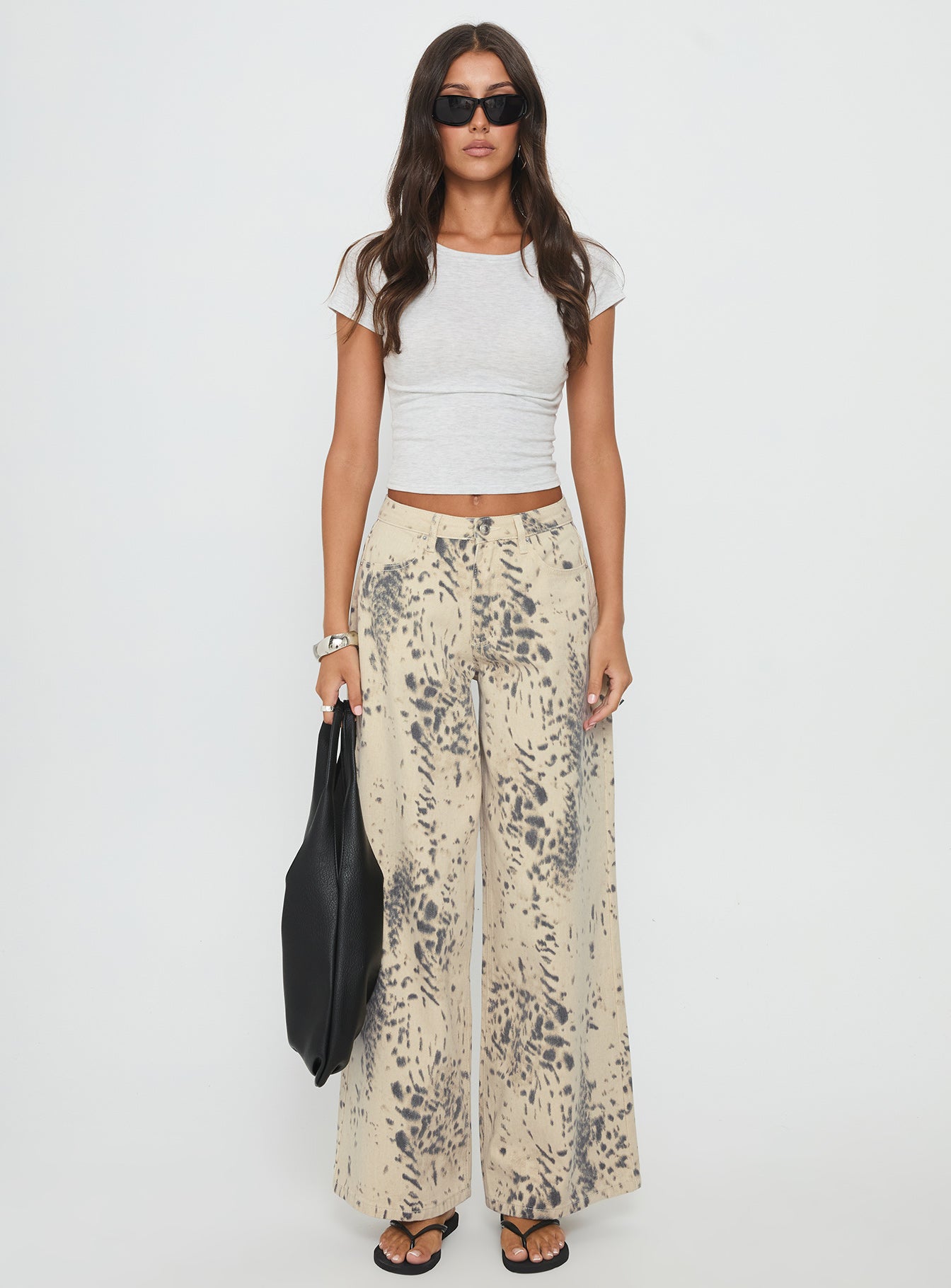 Naylor Mid Rise Wide Leg Jeans Animal Spot - Image 7