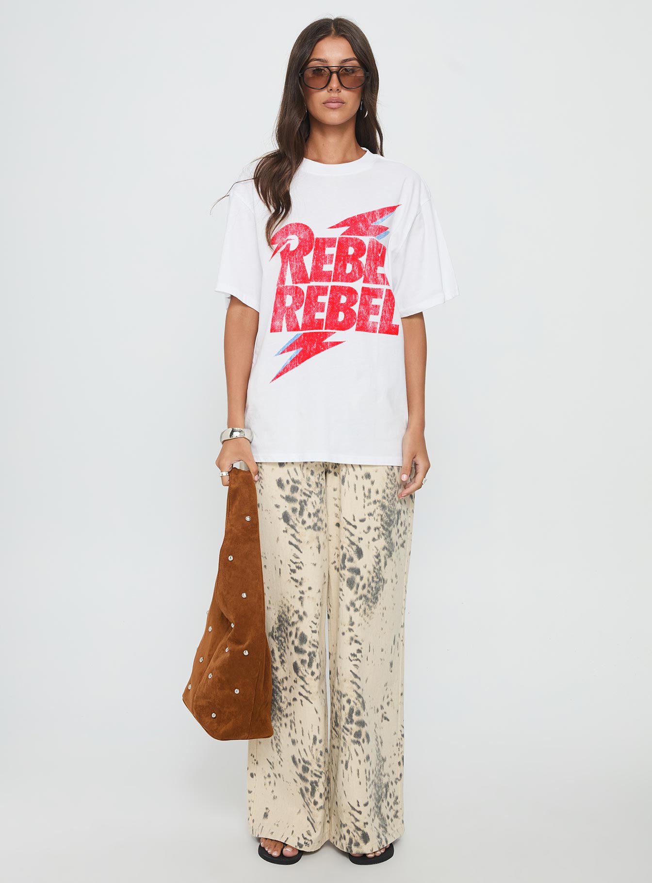 Rebel Rebel Oversized Graphic Top White - Image 7