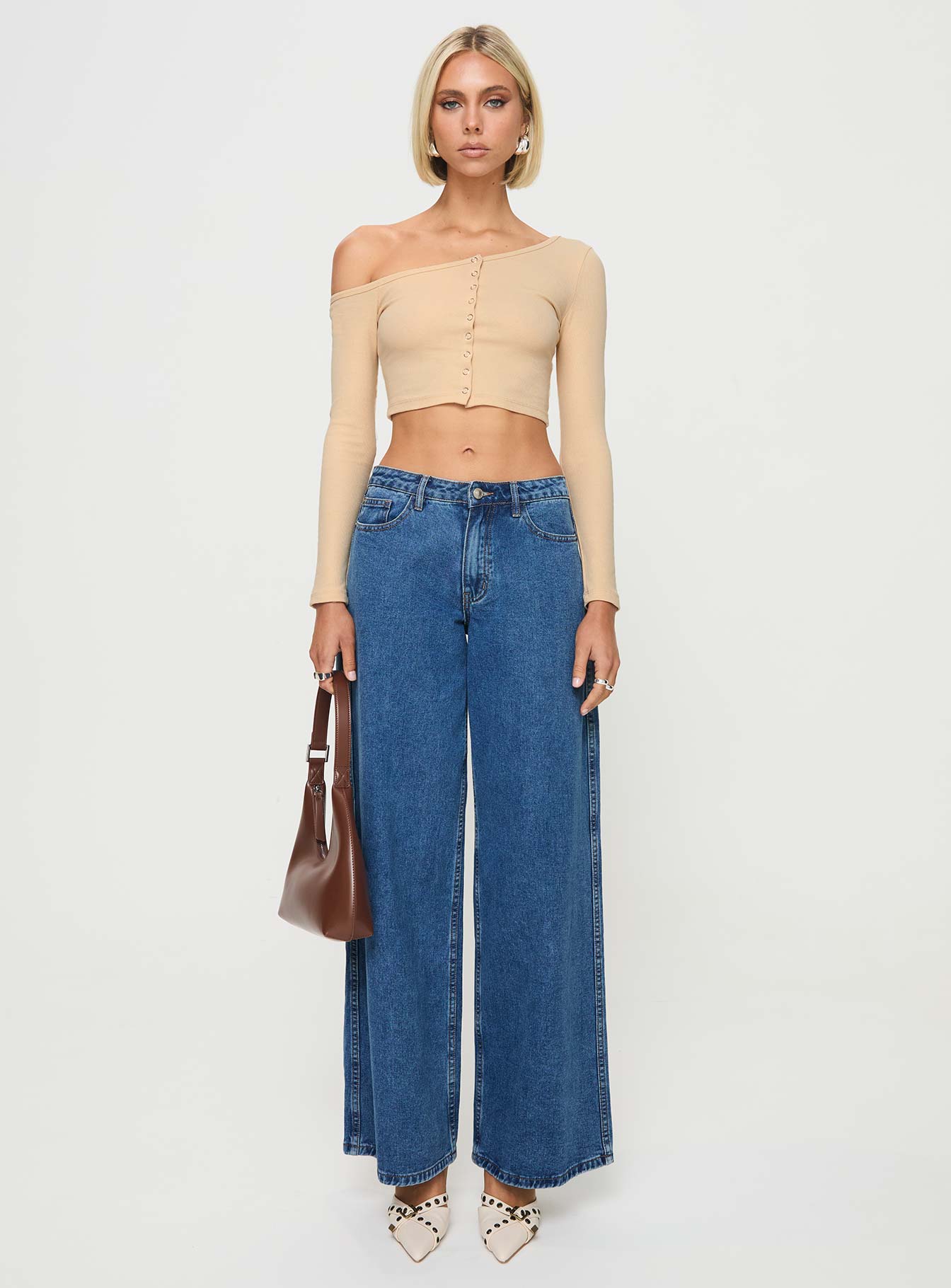 Hisie One Shoulder Top Beige - Image 6