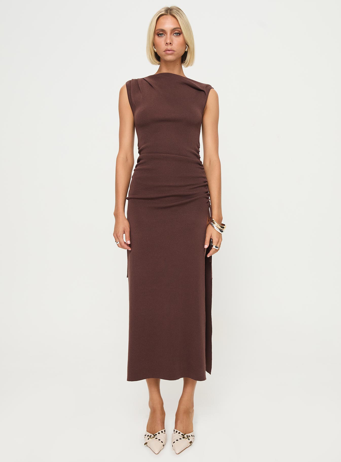 Original Sin Dress Midi Dress Chocolate - Image 7