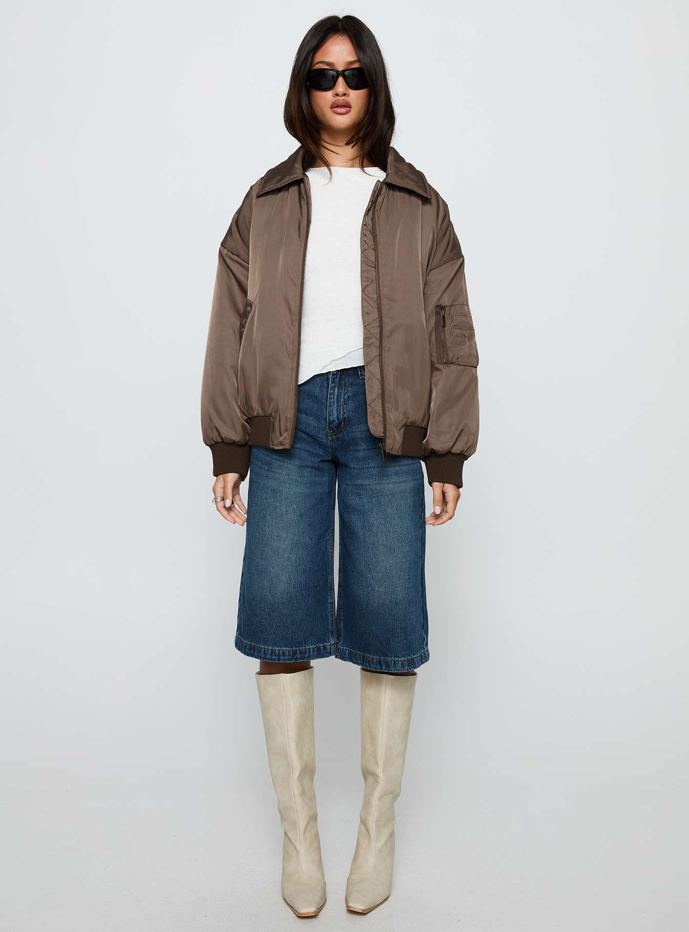 Say Less Bomber Jacket Dark Brown - Image 7