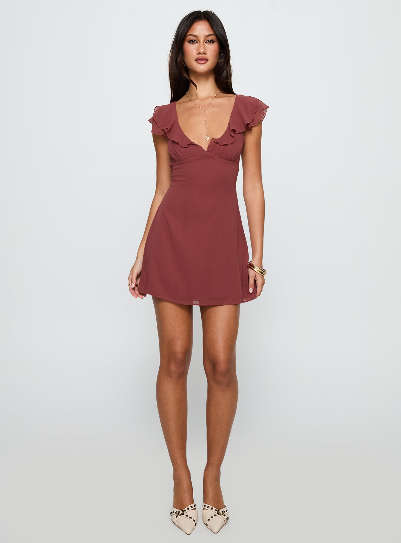 I Guess So Mini Dress Currant - Image 5