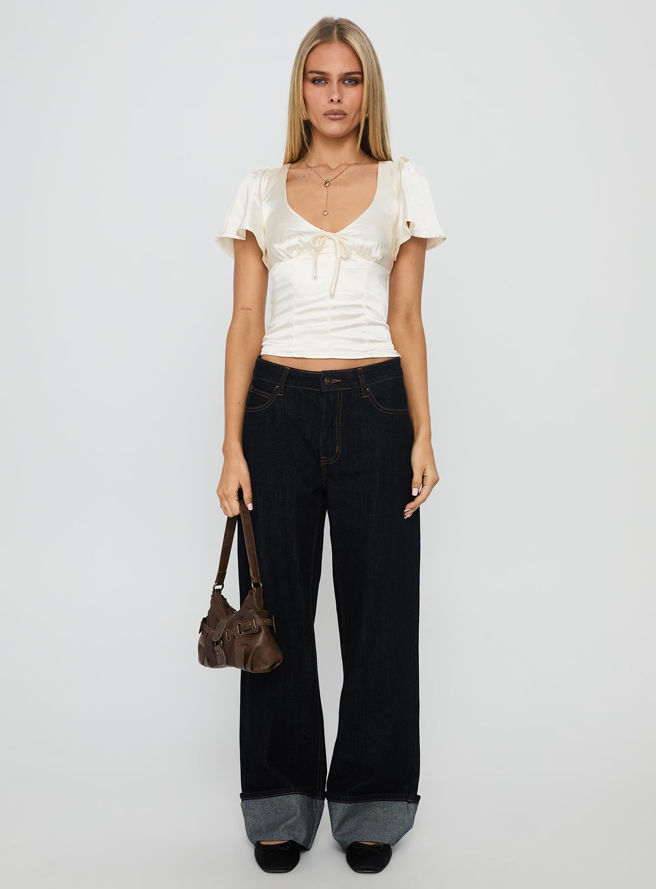 Sun Will Rise Tie Detail Top Cream - Image 7