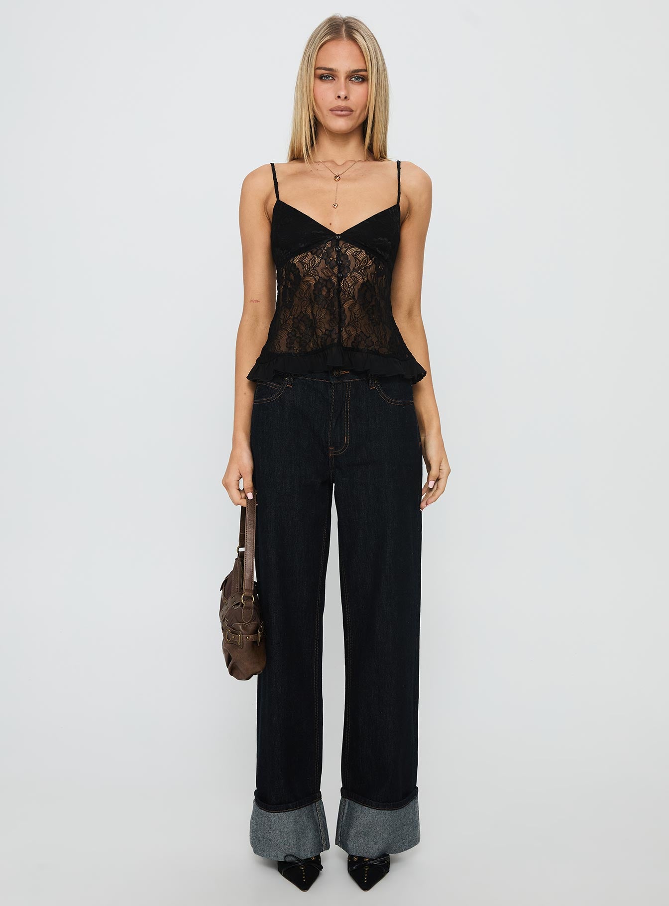 Weslee Lace Babydoll Top Black - Image 7