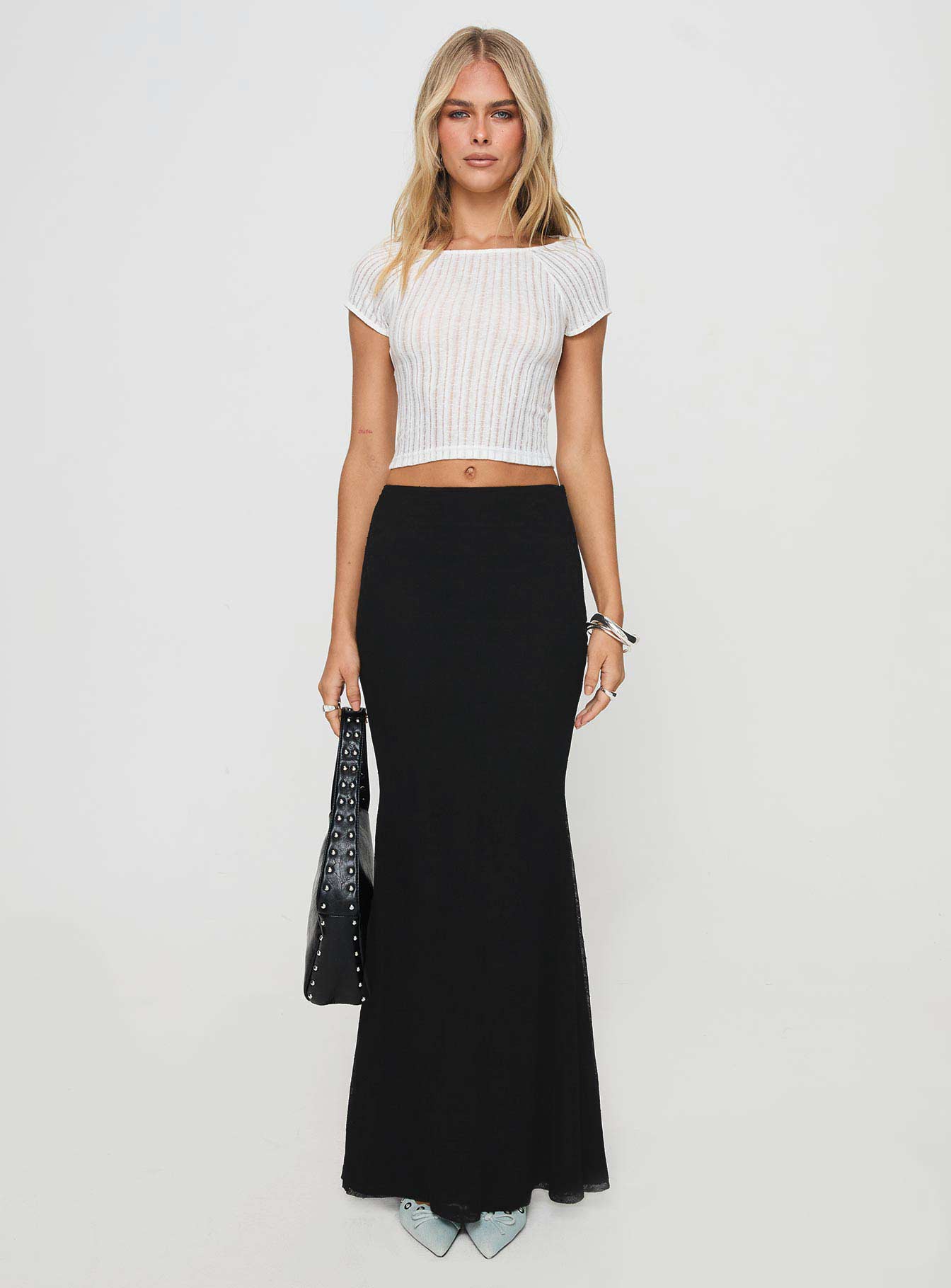 Topping Maxi Skirt Black - Image 7