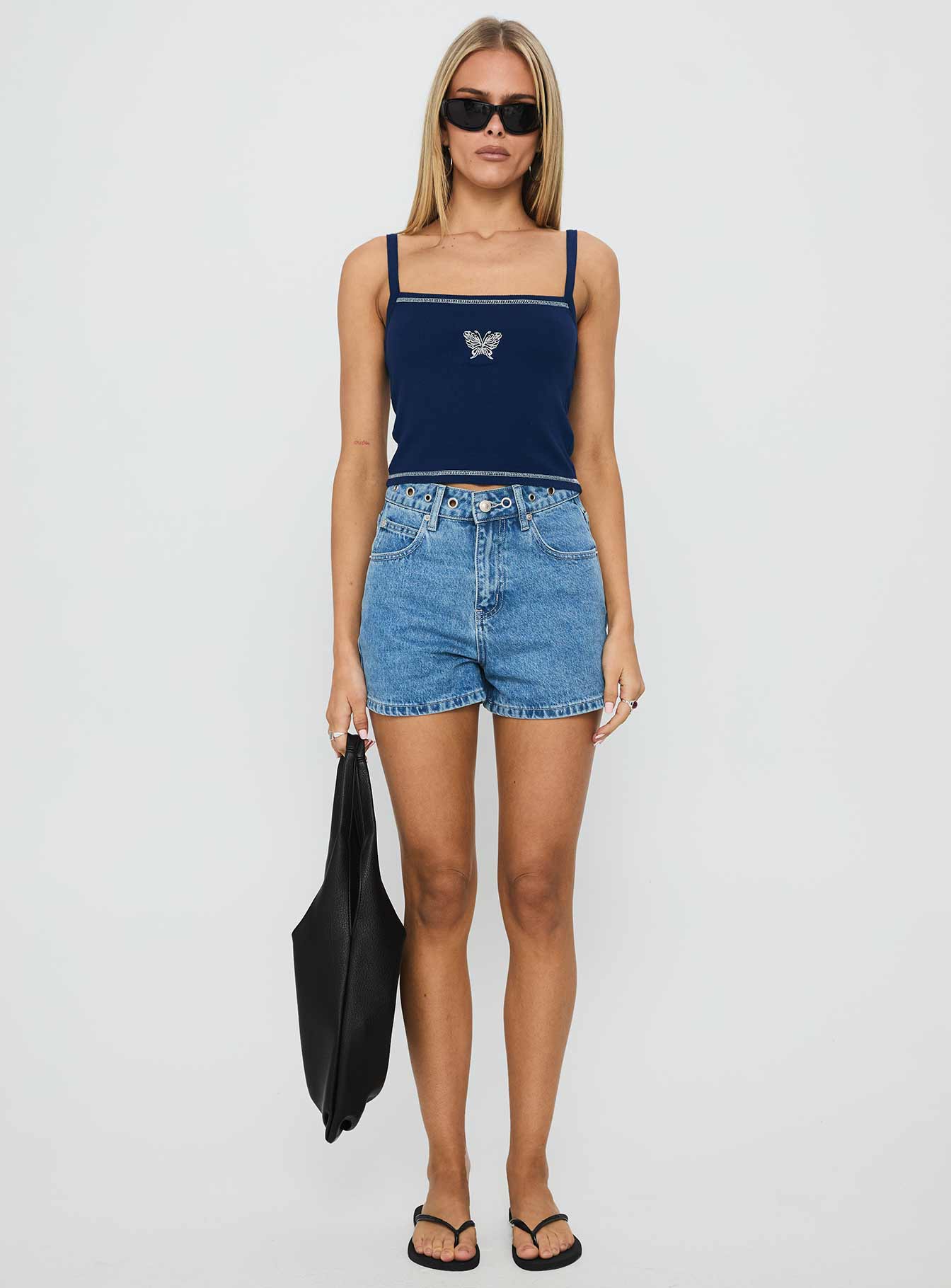 Posie Posse Graphic Tank Navy - Image 6