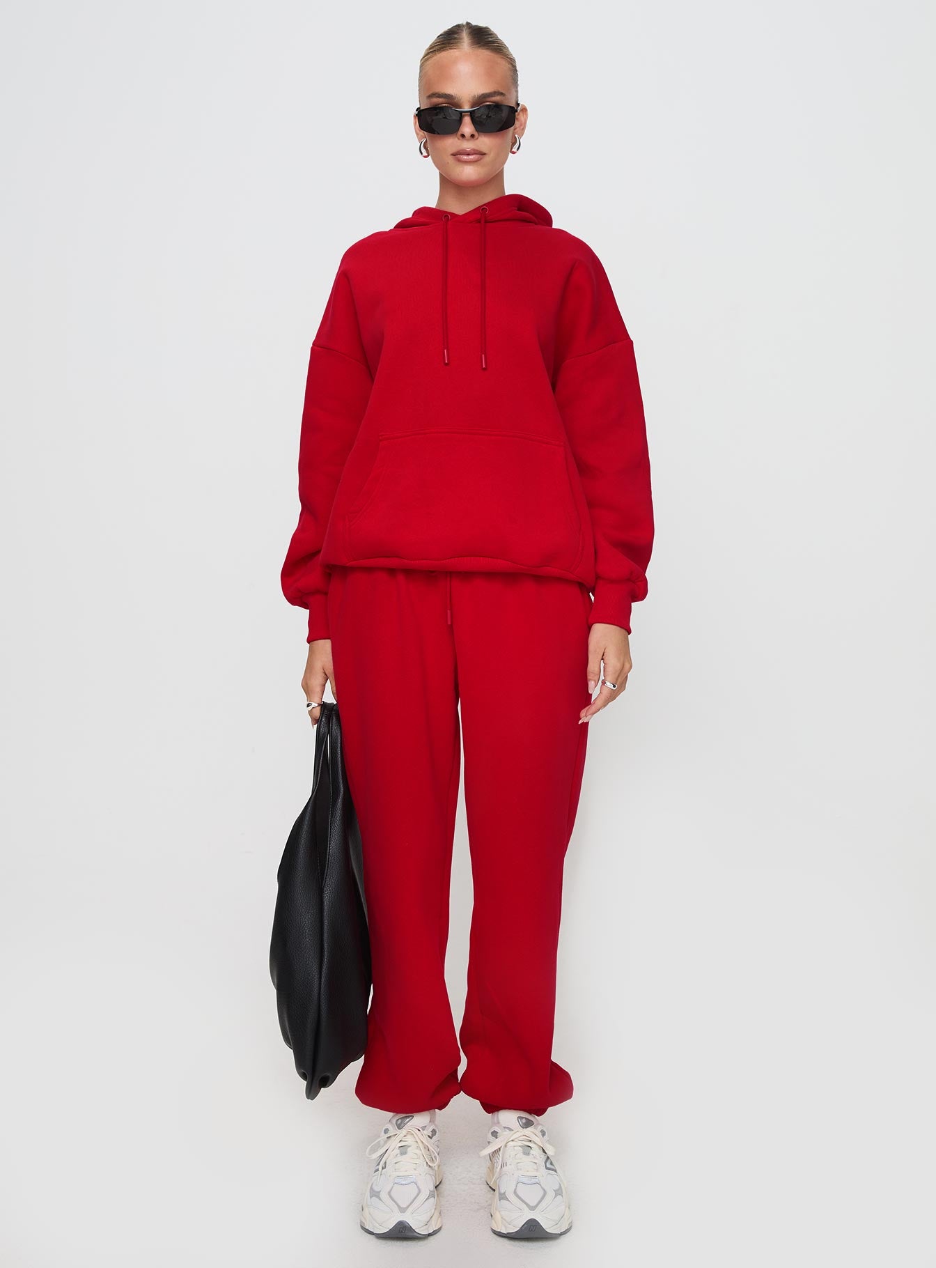 Dream Fleece Ankle Cuff Sweatpants Red - Image 7