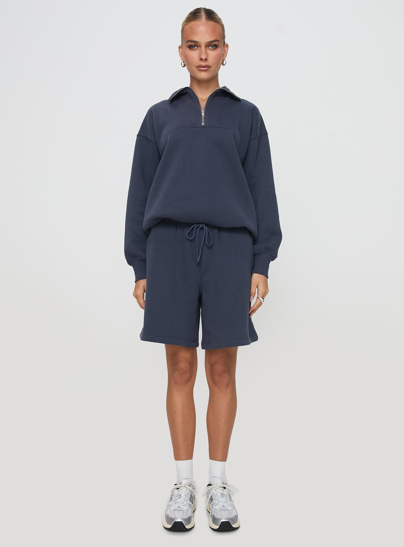 Dream Fleece Quarter Zip Sweatshirt Navy - Image 7