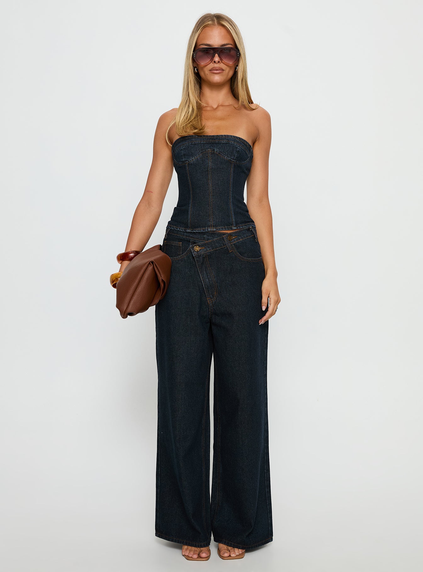 Blue Crush Low Rise Wide Leg Jeans Indigo - Image 8