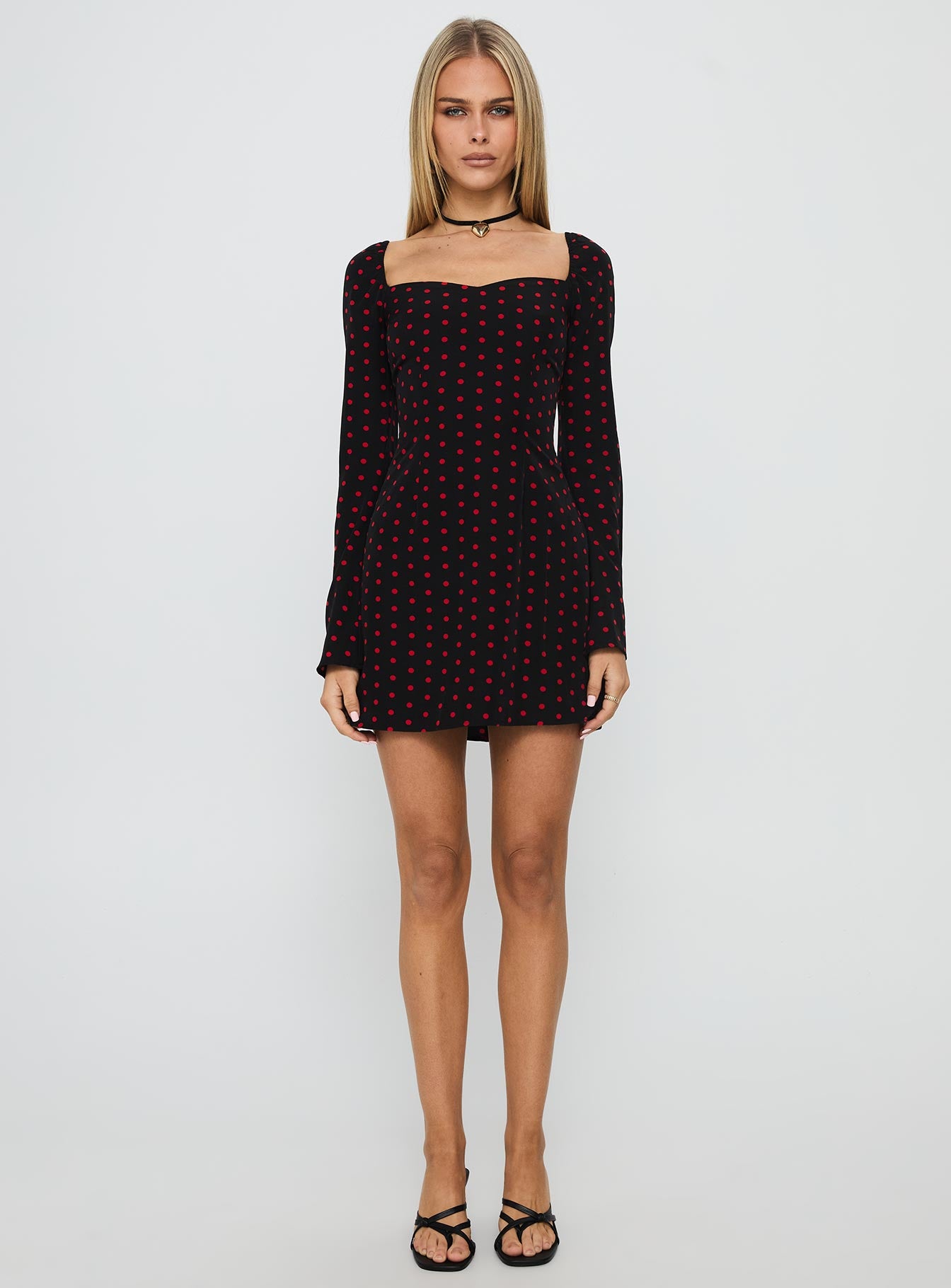Addisen Long Sleeve Mini Dress Polka Dot - Image 7