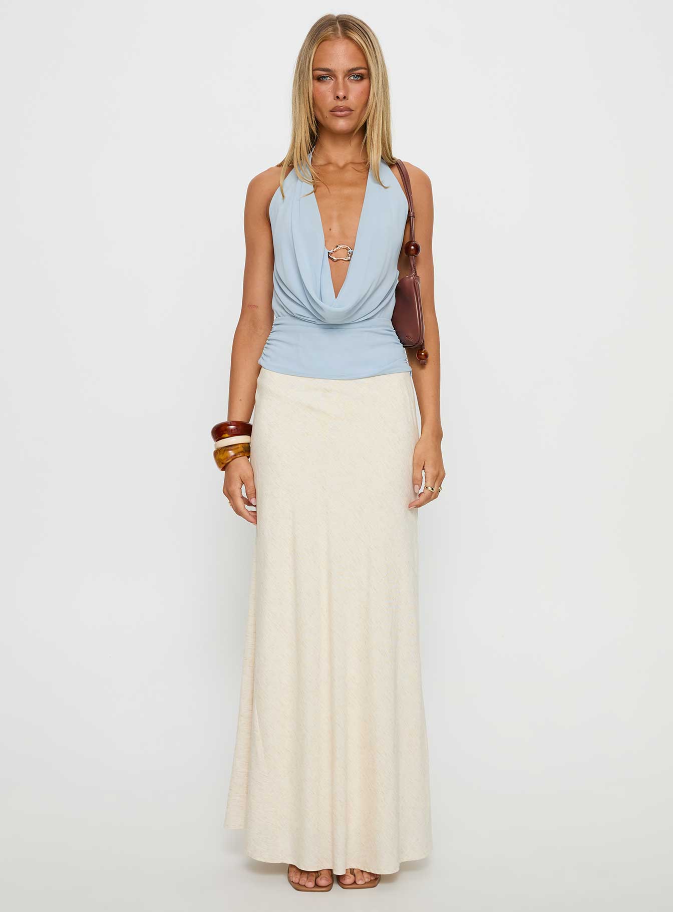 Treat You Better Plunge Hardware Detail Top Blue - Image 7